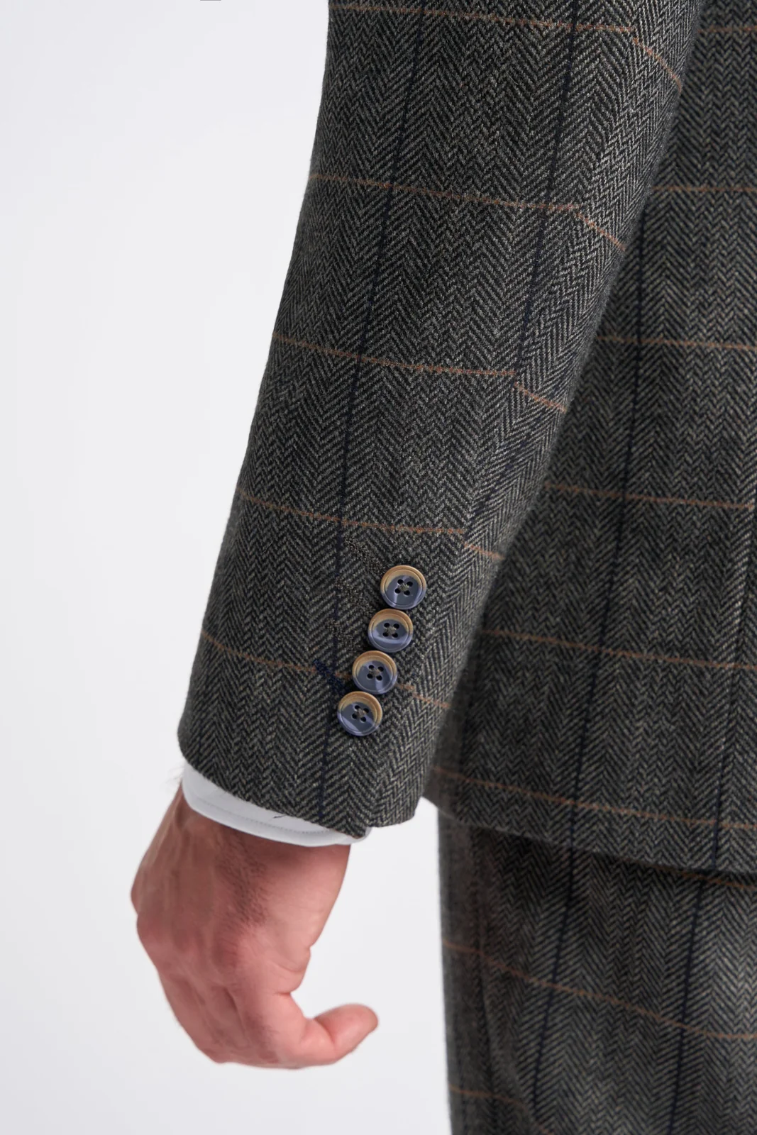 Grey Tweed Check Three Piece Suit thumbnail 4
