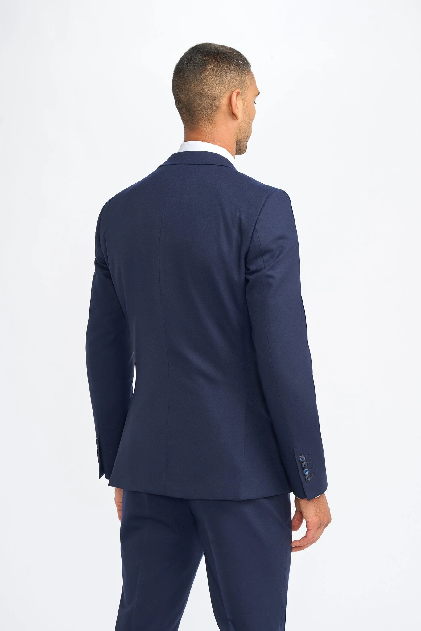James Navy Super 130s Wool Three Piece Suit thumbnail 3