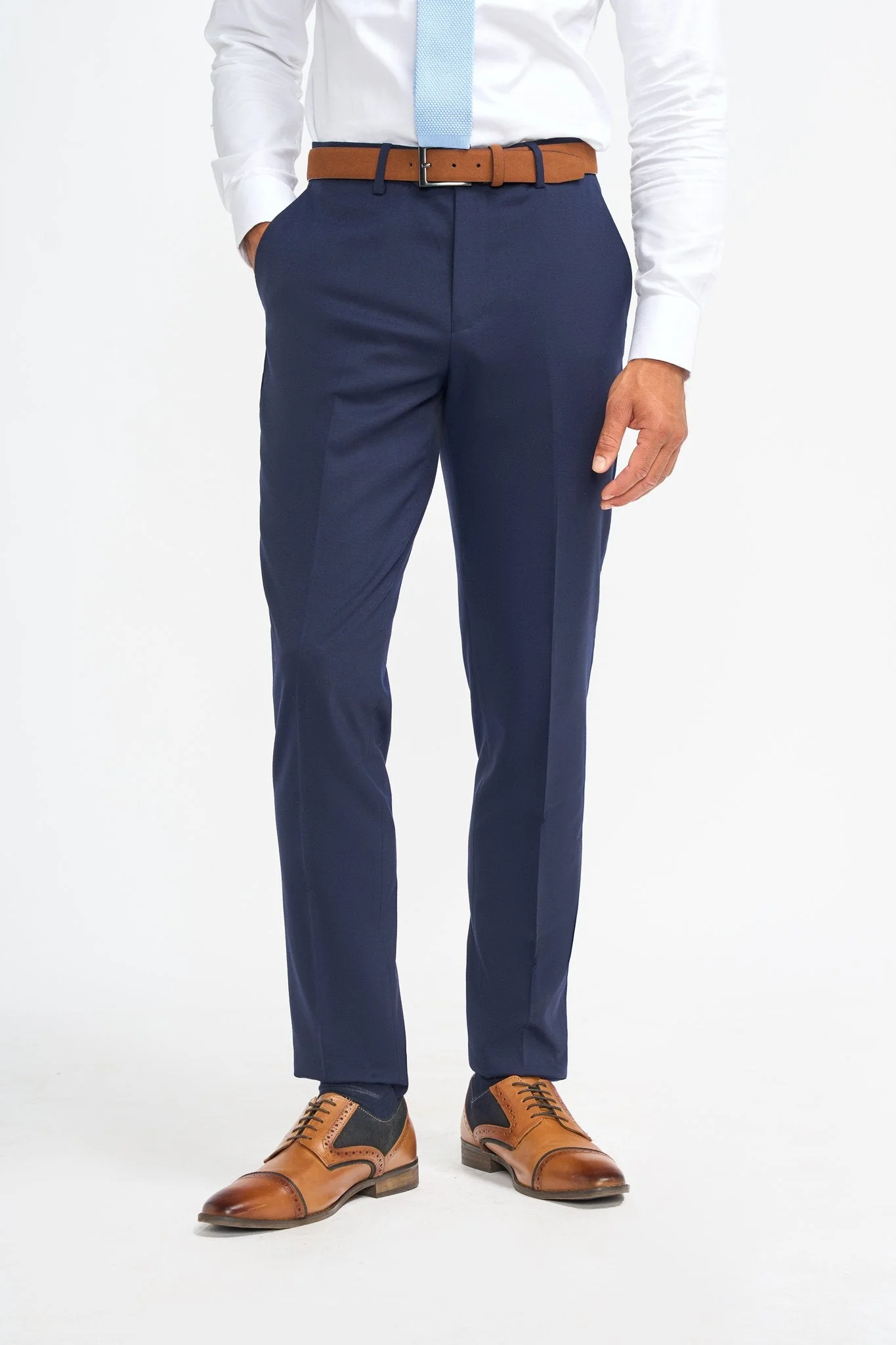 James Navy Super 130s Wool Three Piece Suit thumbnail 6
