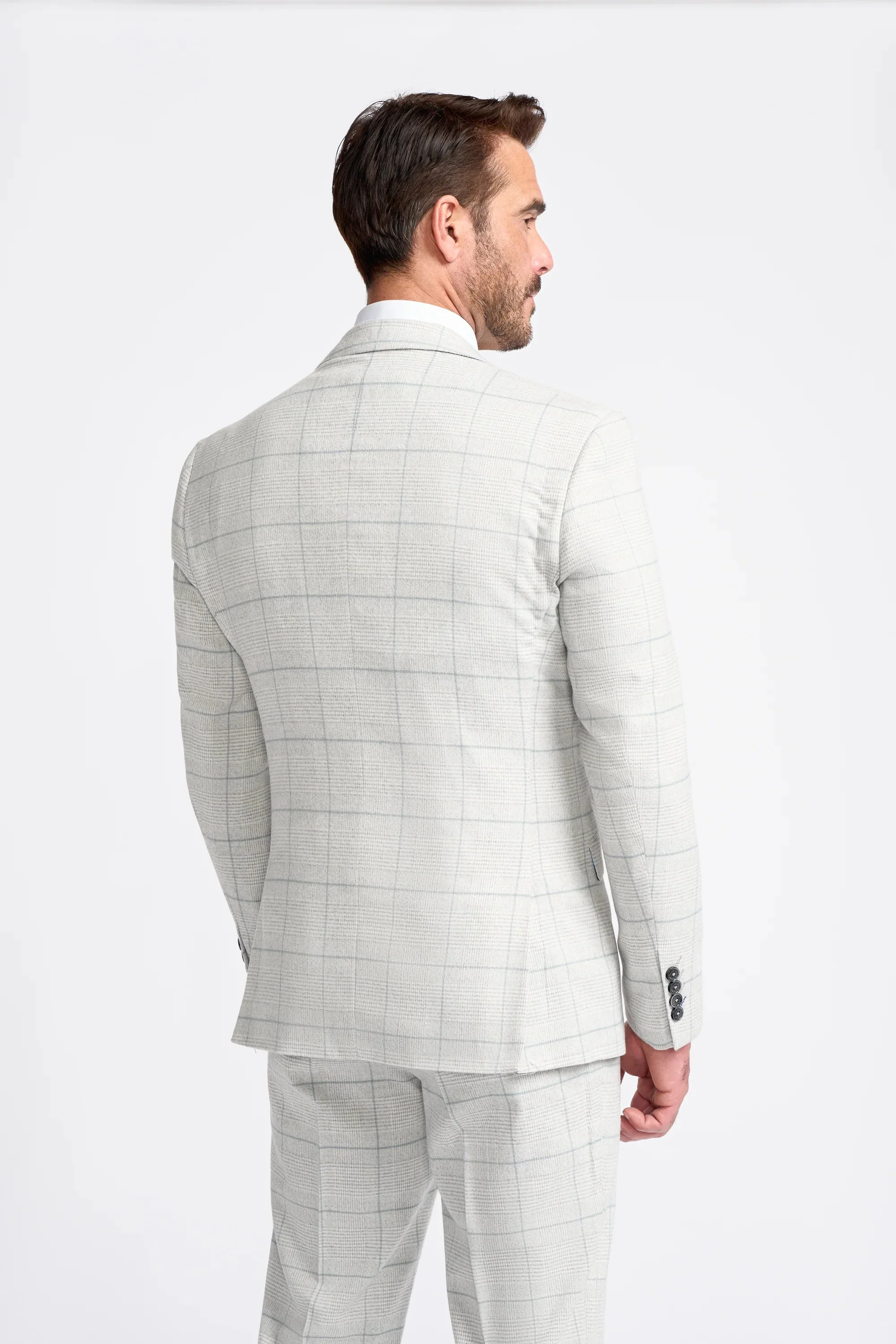 Light Grey Check Three Piece Suit thumbnail 3