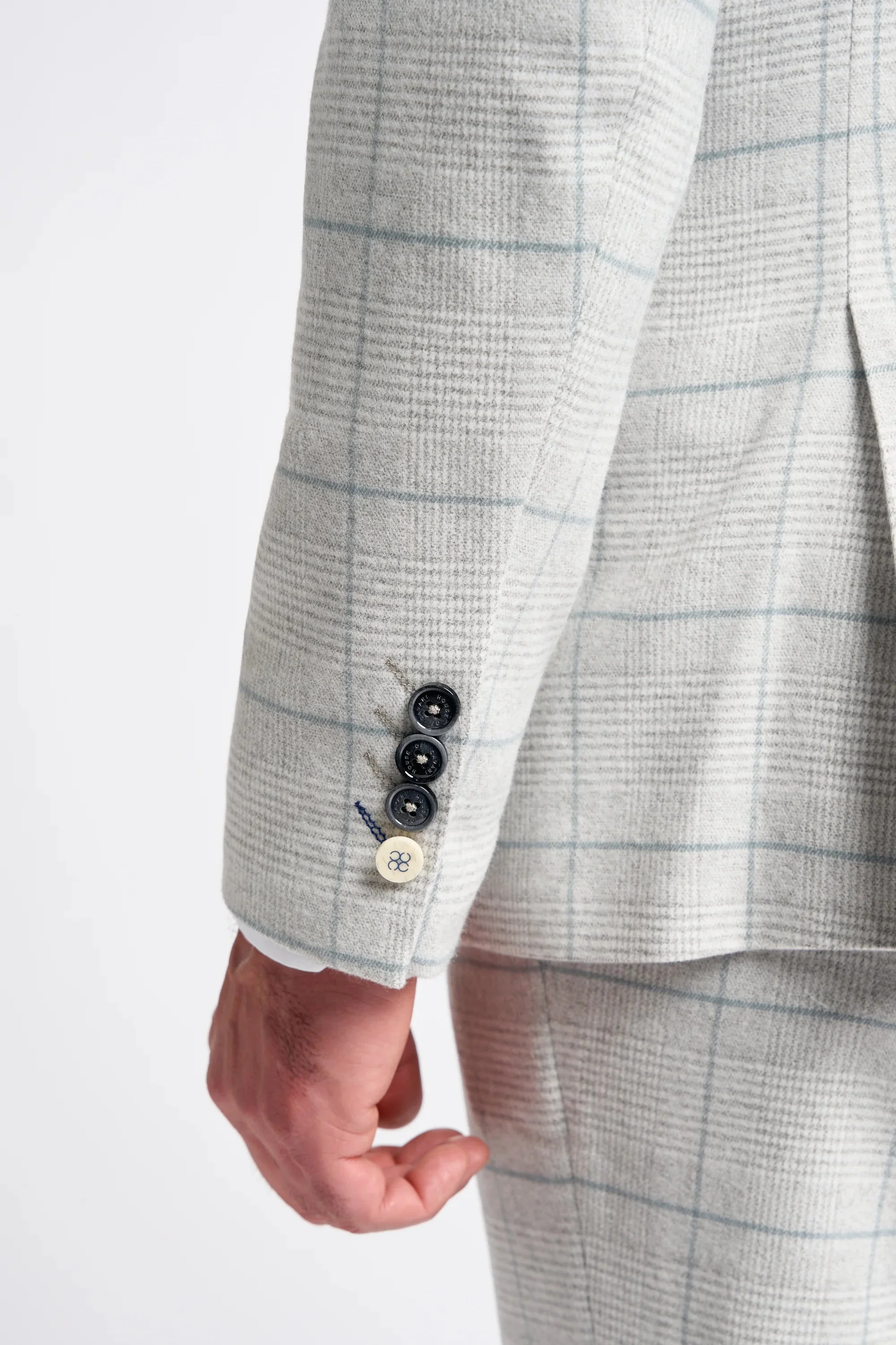 Light Grey Check Three Piece Suit thumbnail 4