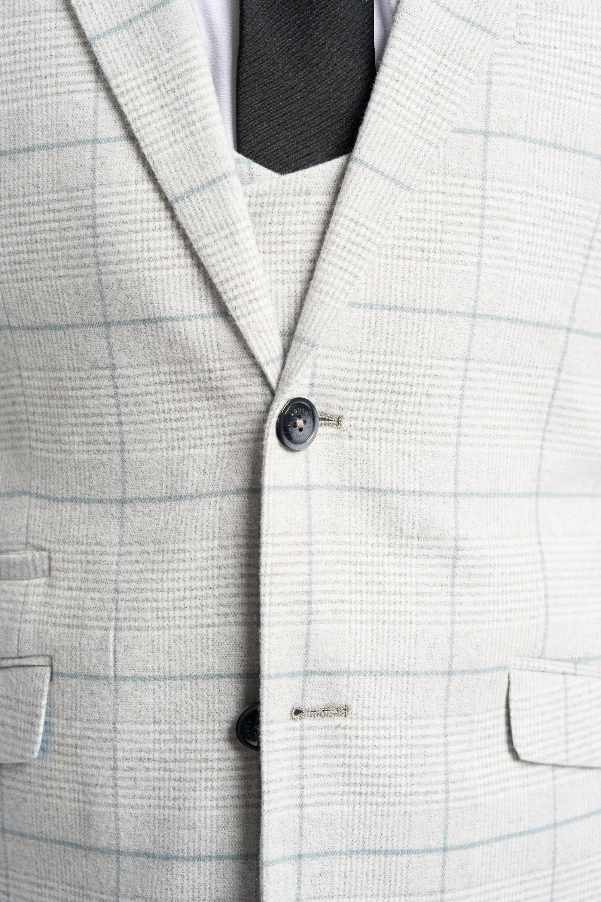 Light Grey Check Three Piece Suit thumbnail 5