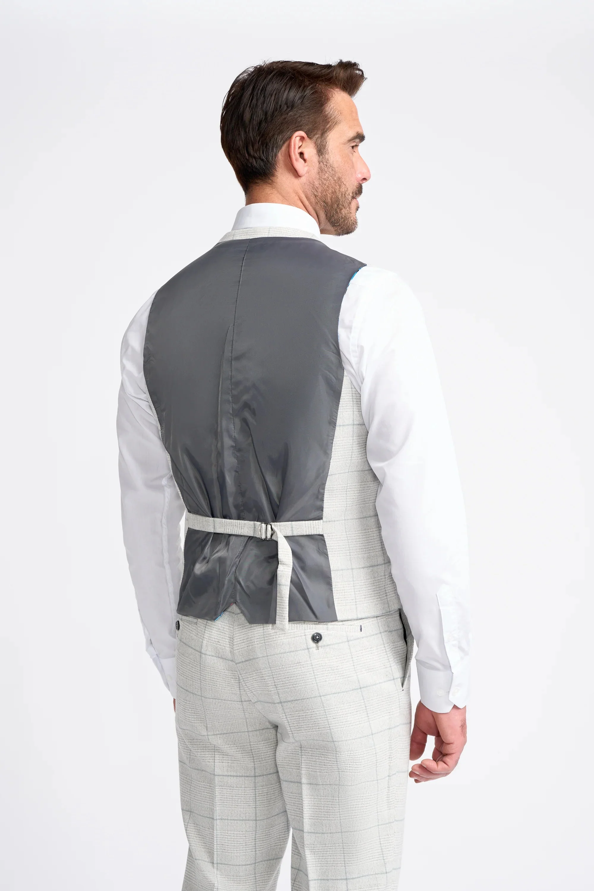 Light Grey Check Three Piece Suit thumbnail 7