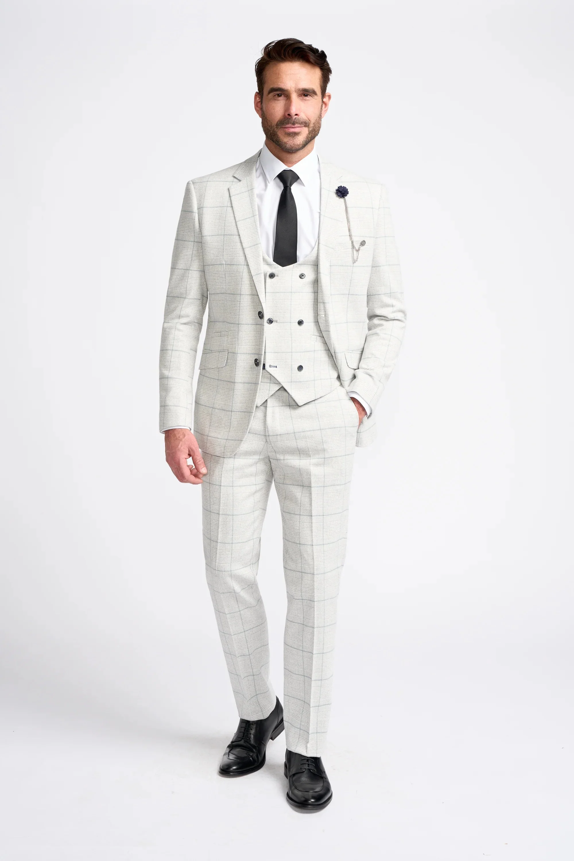Light Grey Check Three Piece Suit primary image