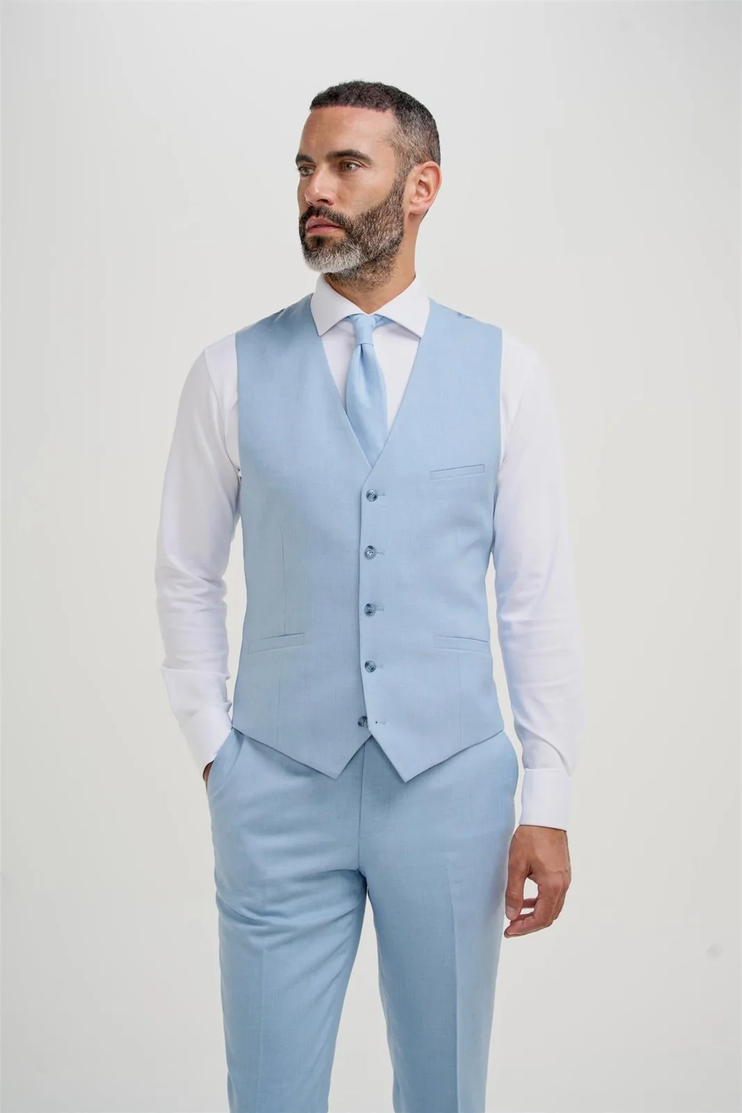 Malibu Sky melange Three Piece Suit thumbnail 5