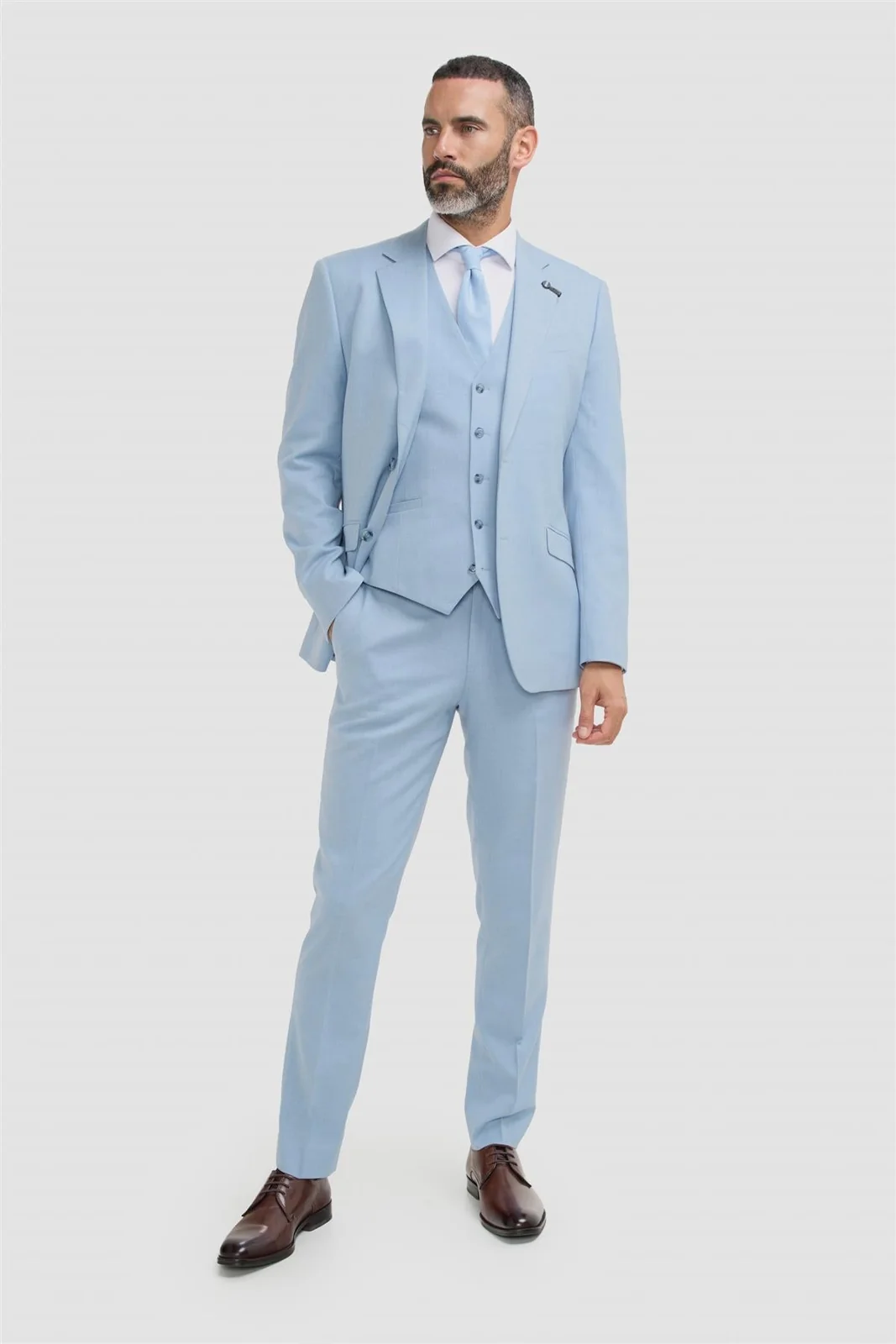 Malibu Sky melange Three Piece Suit primary image