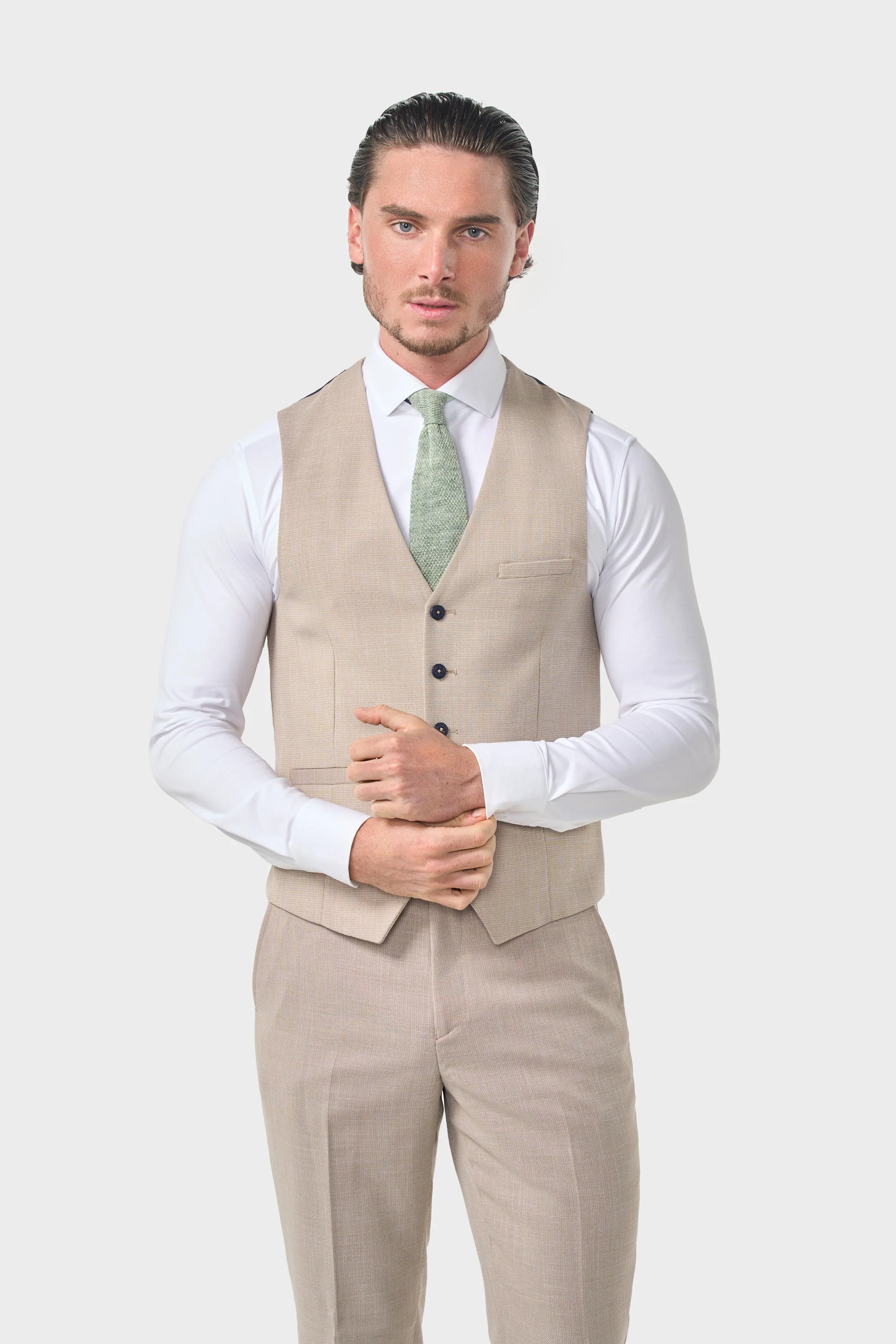 Miami Beige Three Piece Suit thumbnail 4