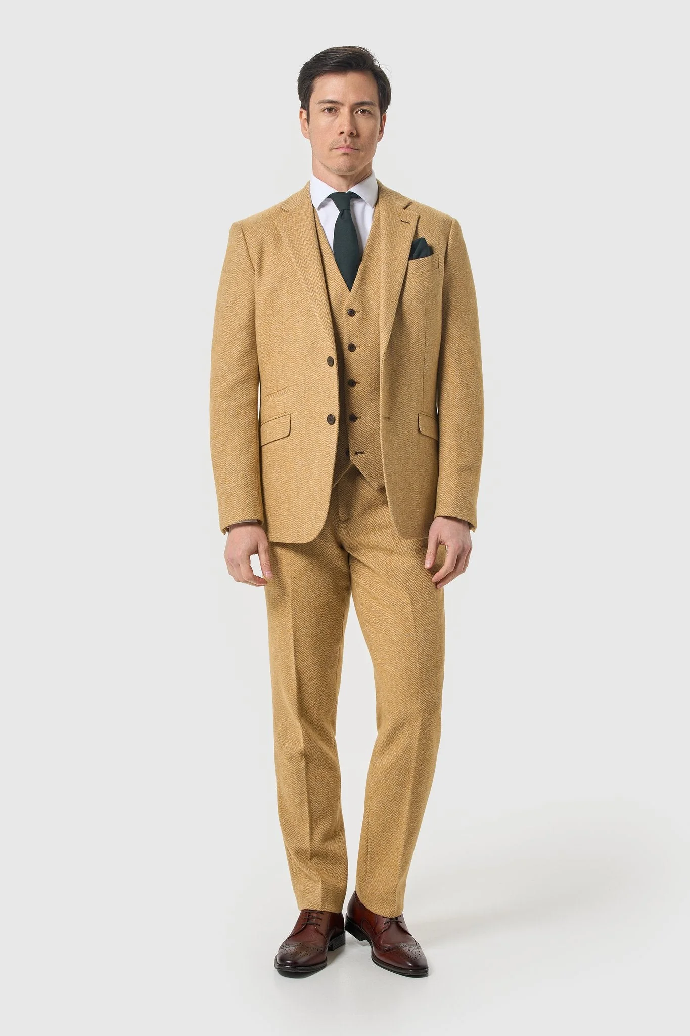 Thomas Amber Tweed Three Piece Suit