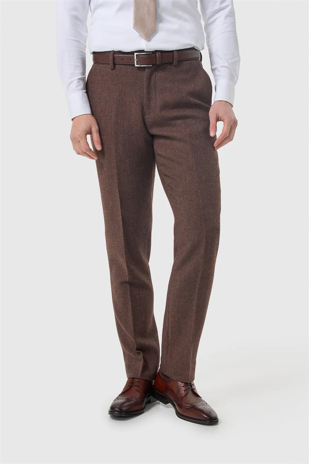 Thomas Dark Mahogany Tweed Three Piece Suit thumbnail 6