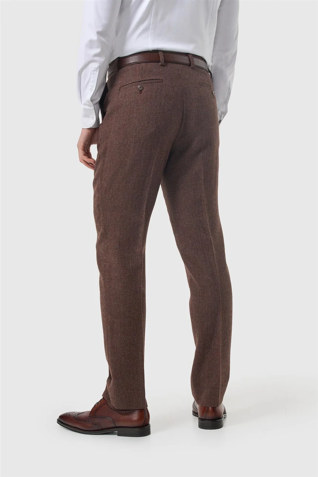 Thomas Dark Mahogany Tweed Three Piece Suit thumbnail 7