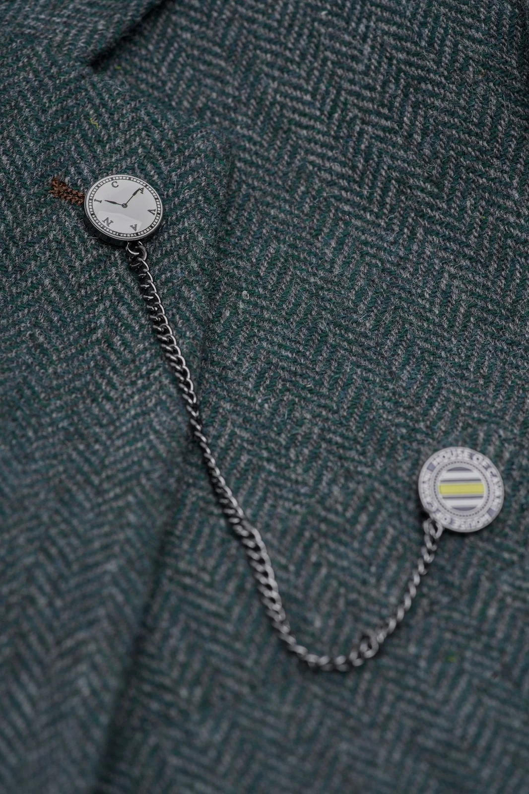 Thomas Lush Olive Tweed Three Piece Suit thumbnail 7