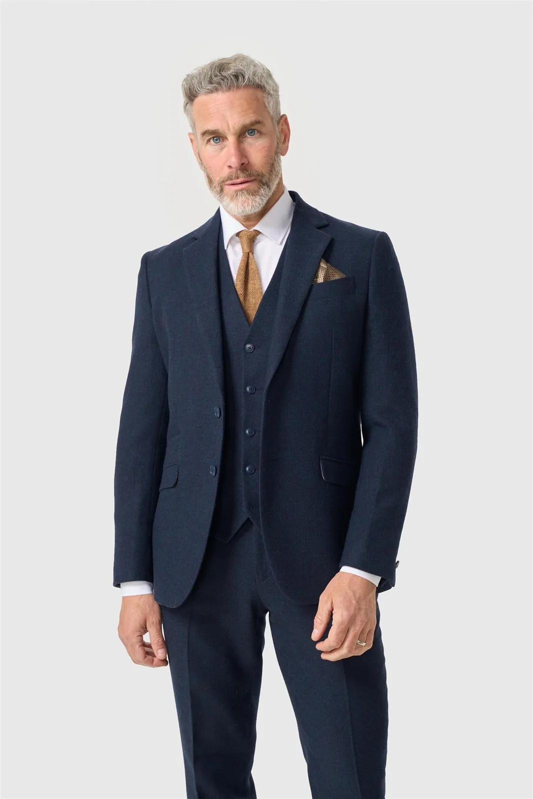 Thomas Navy Tweed Three Piece Suit thumbnail 2