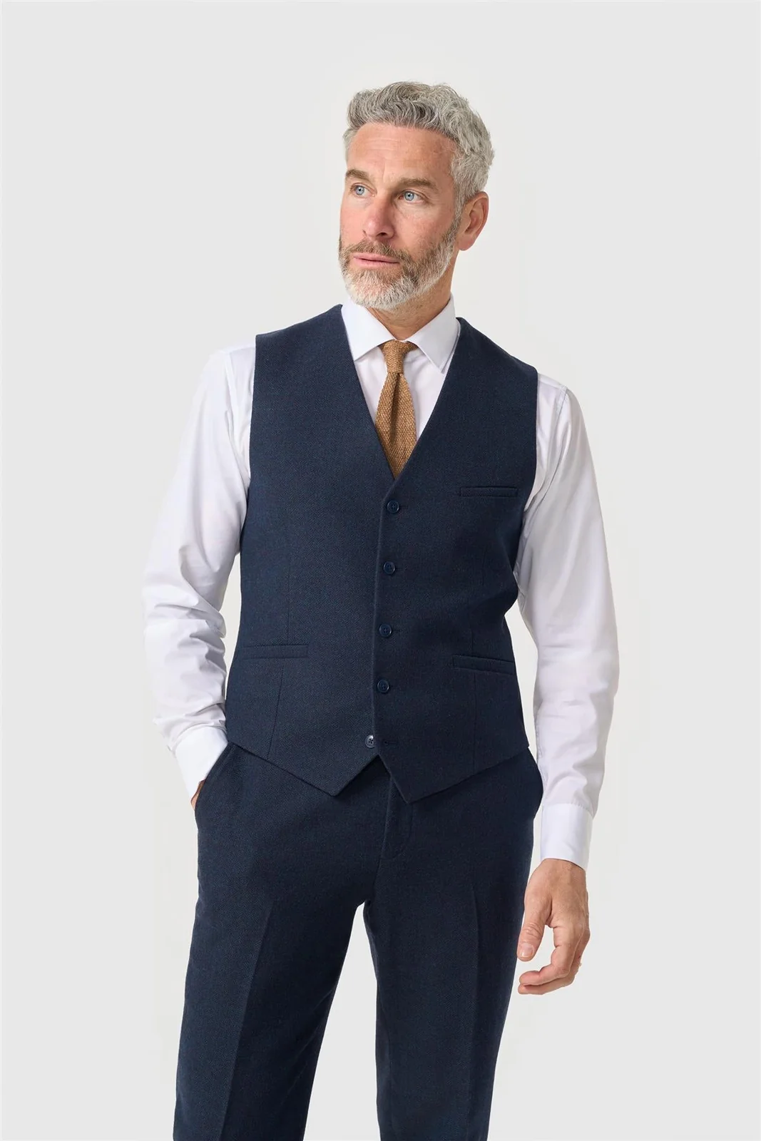 Thomas Navy Tweed Waistcoat