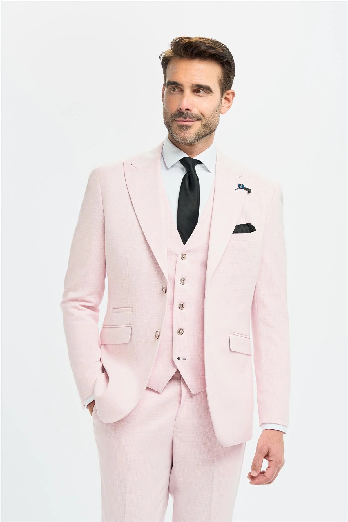 Tropez Mauve with Malibu Navy Waistcoat thumbnail 2