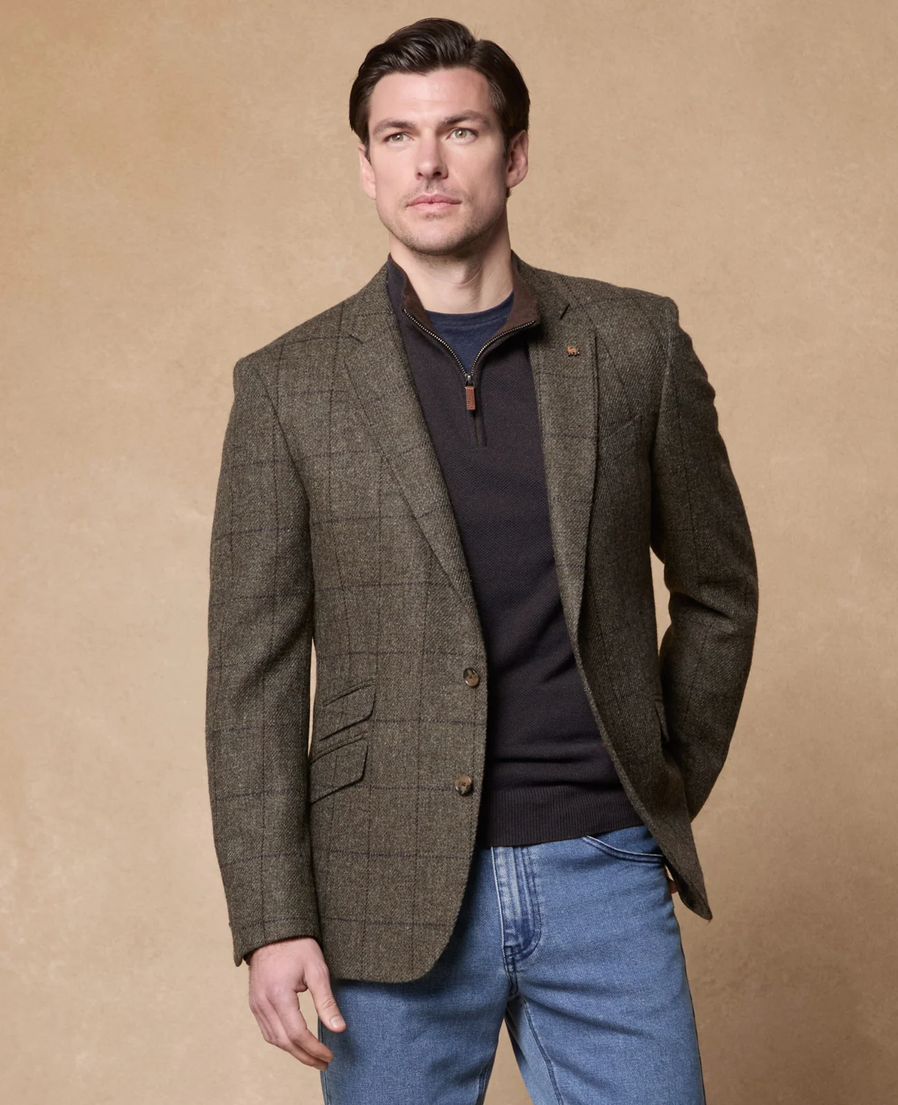 Ballycastle Green Windowpane Check Blazer primary image