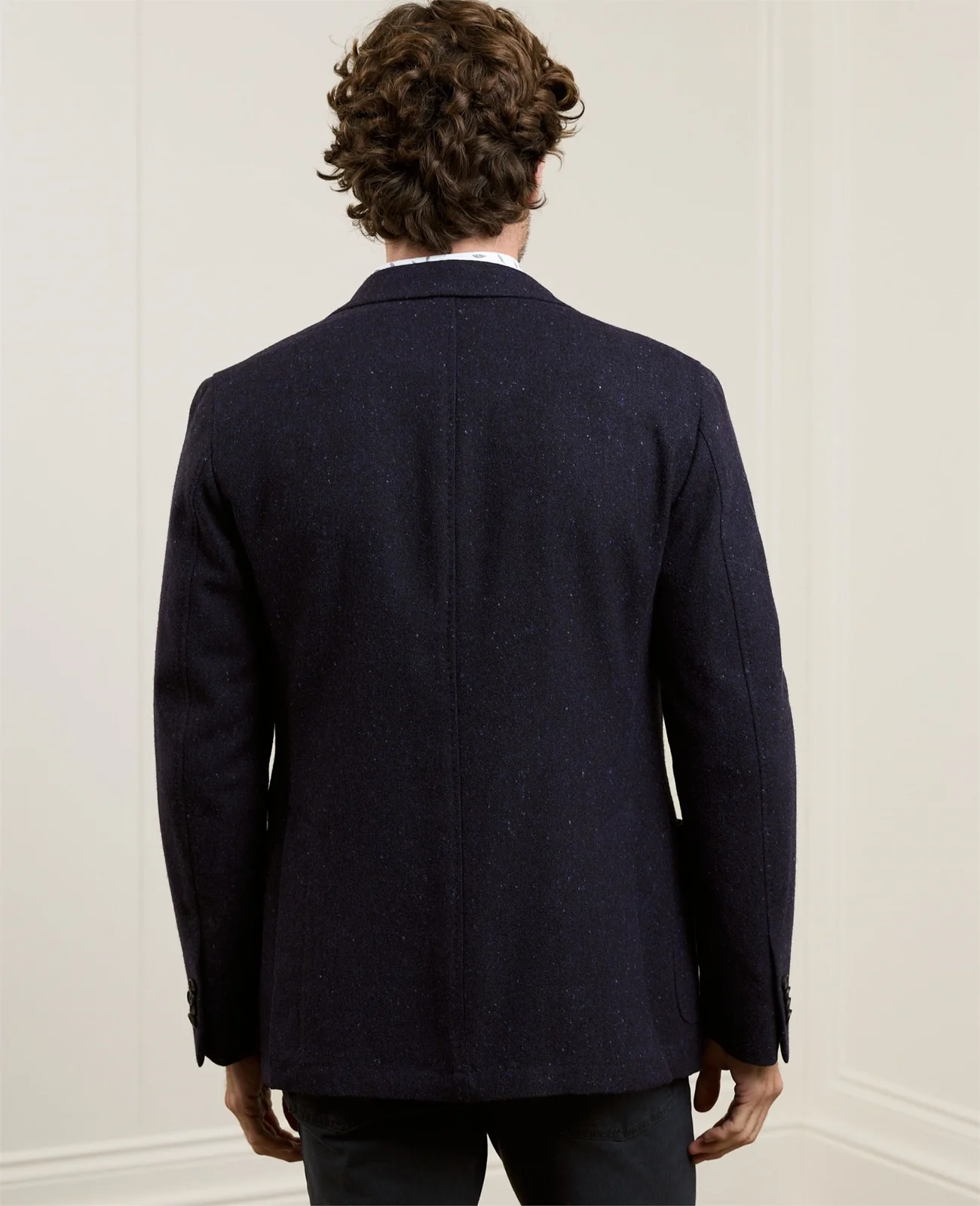 Balwin Donegal Tweed Blazer in Navy thumbnail 3