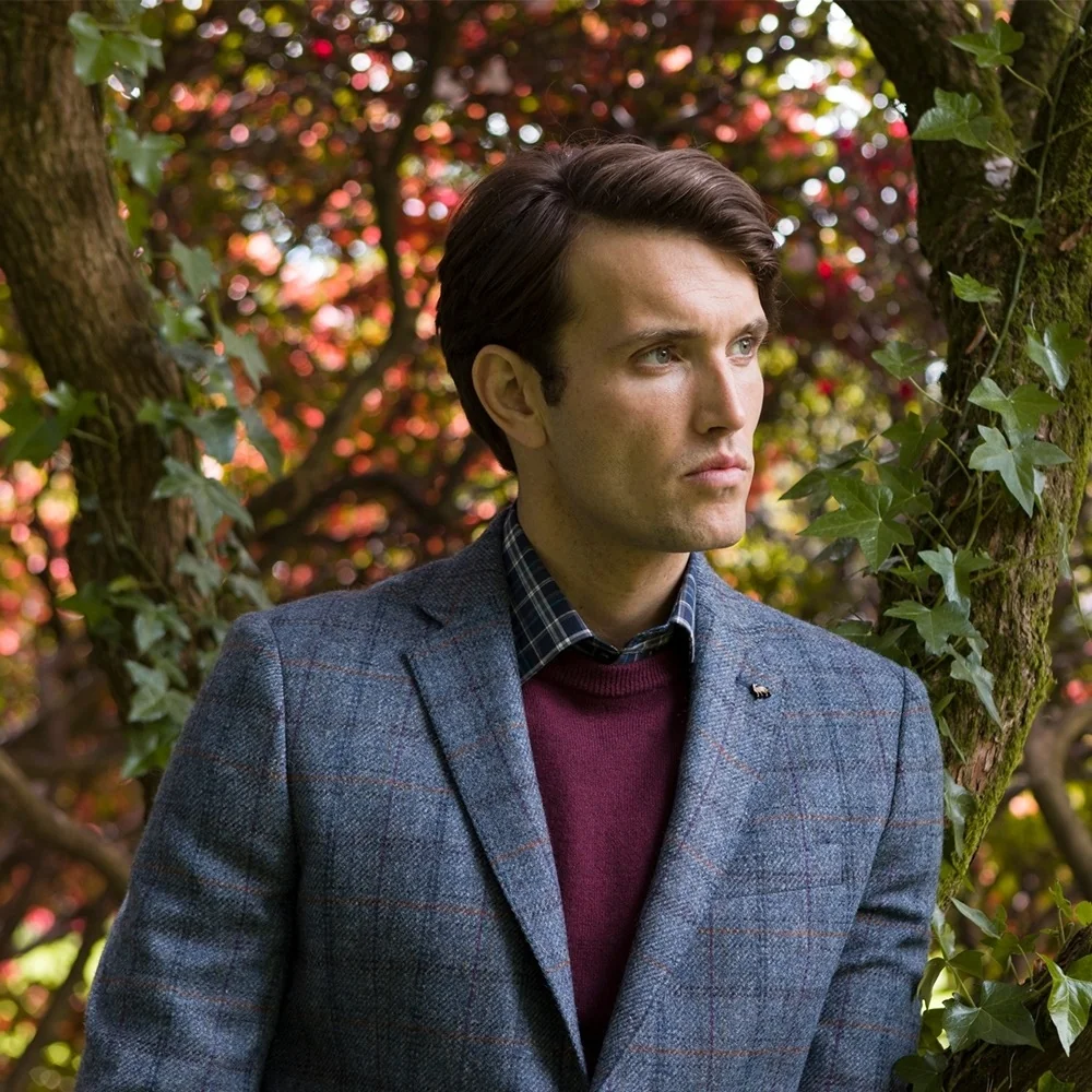 Clady Tweed Jacket in Blue Check thumbnail 4