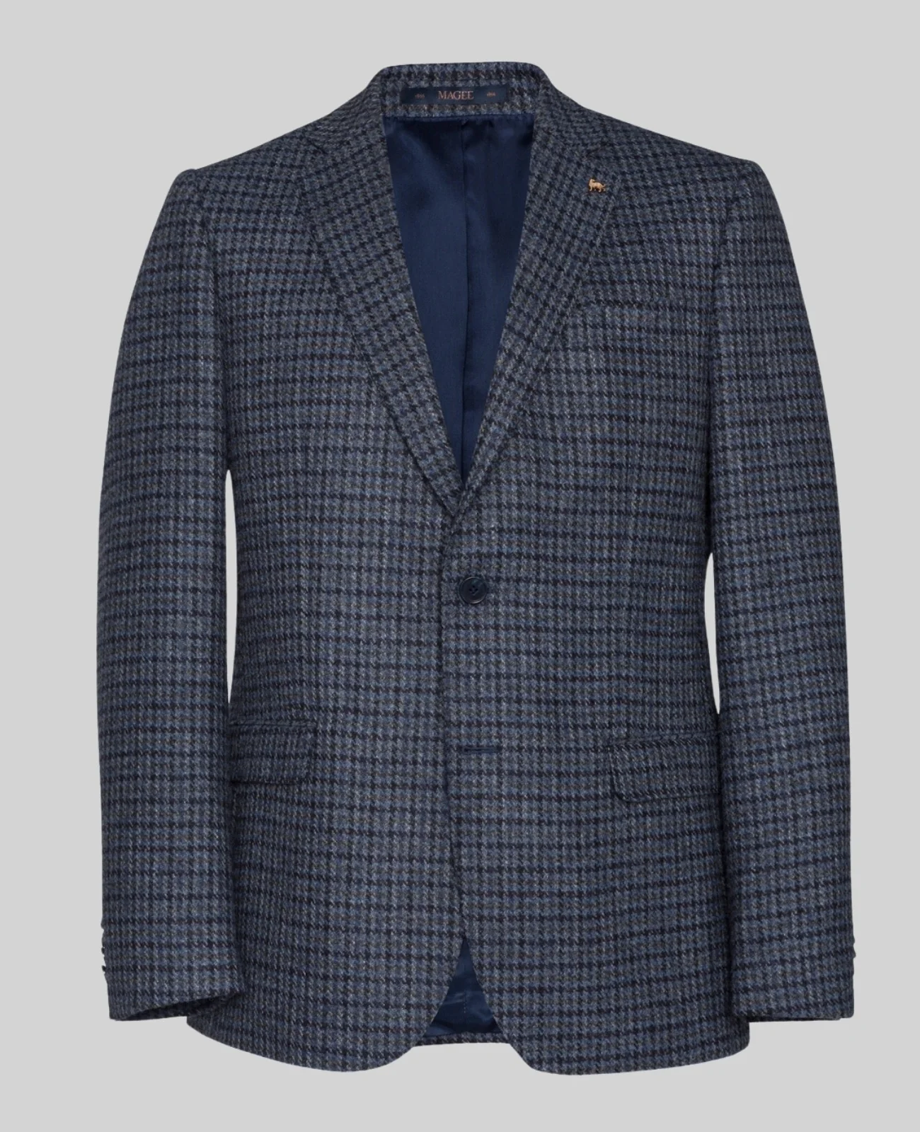 Clady Tweed Jacket in Navy Houndstooth