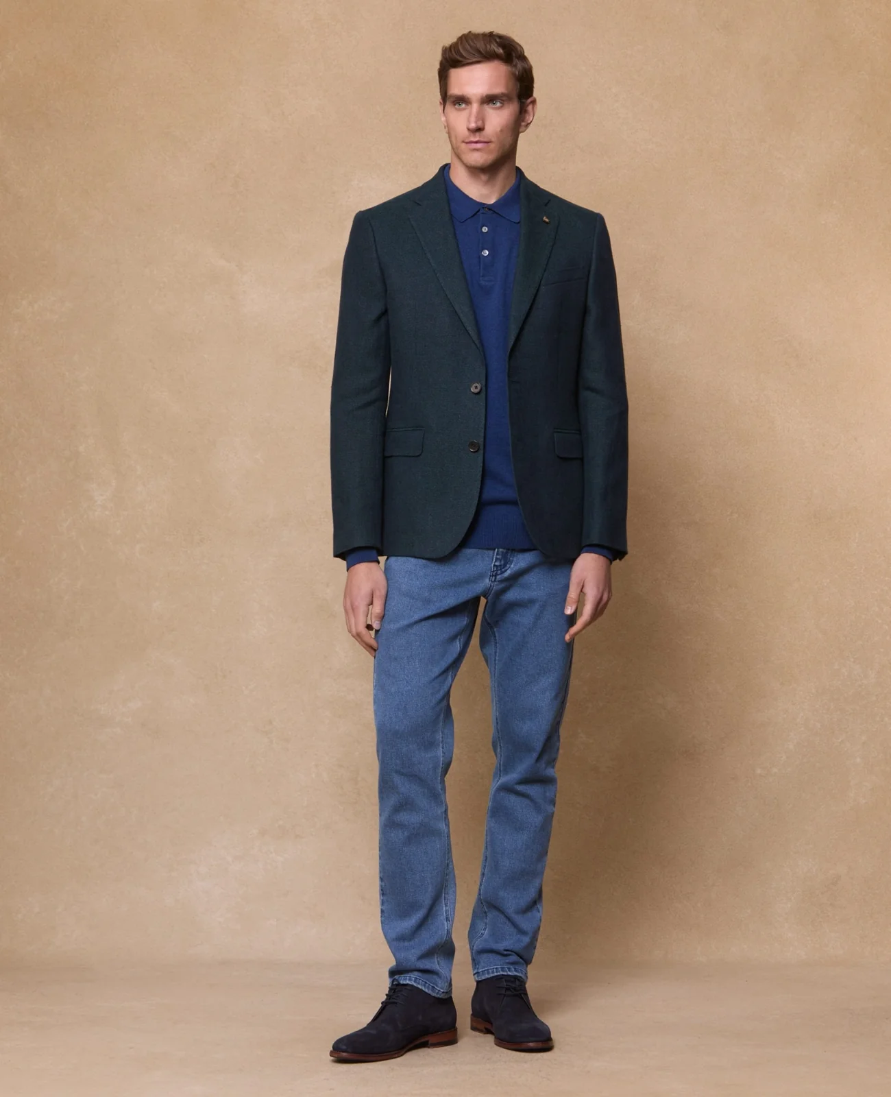 Clifden Irish Linen Blazer - Bottle Green thumbnail 2