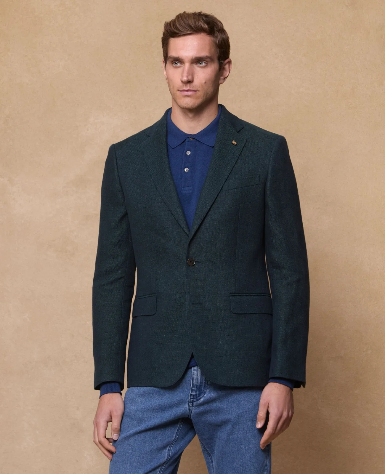 Clifden Irish Linen Blazer - Bottle Green thumbnail 4
