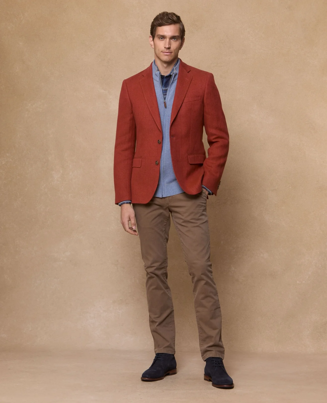 Clifden Irish linen Blazer - Tangerine thumbnail 2