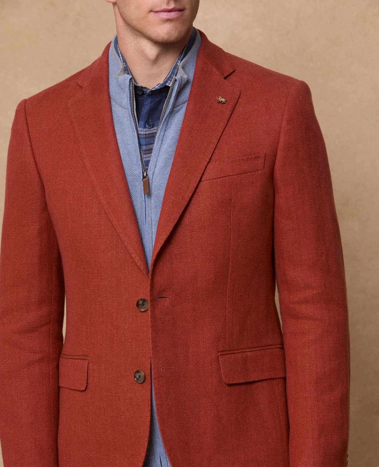 Clifden Irish linen Blazer - Tangerine thumbnail 5