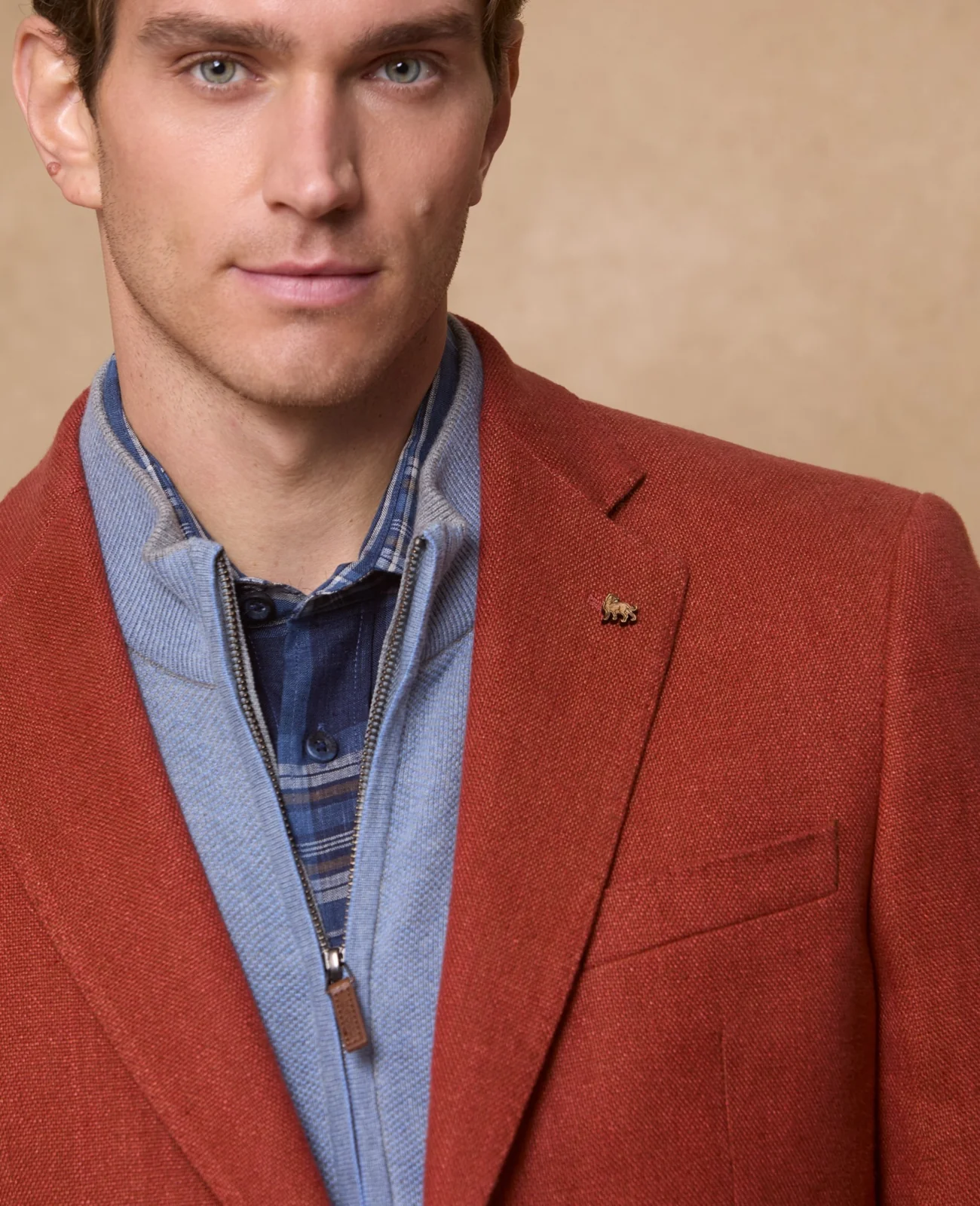 Clifden Irish linen Blazer - Tangerine thumbnail 6