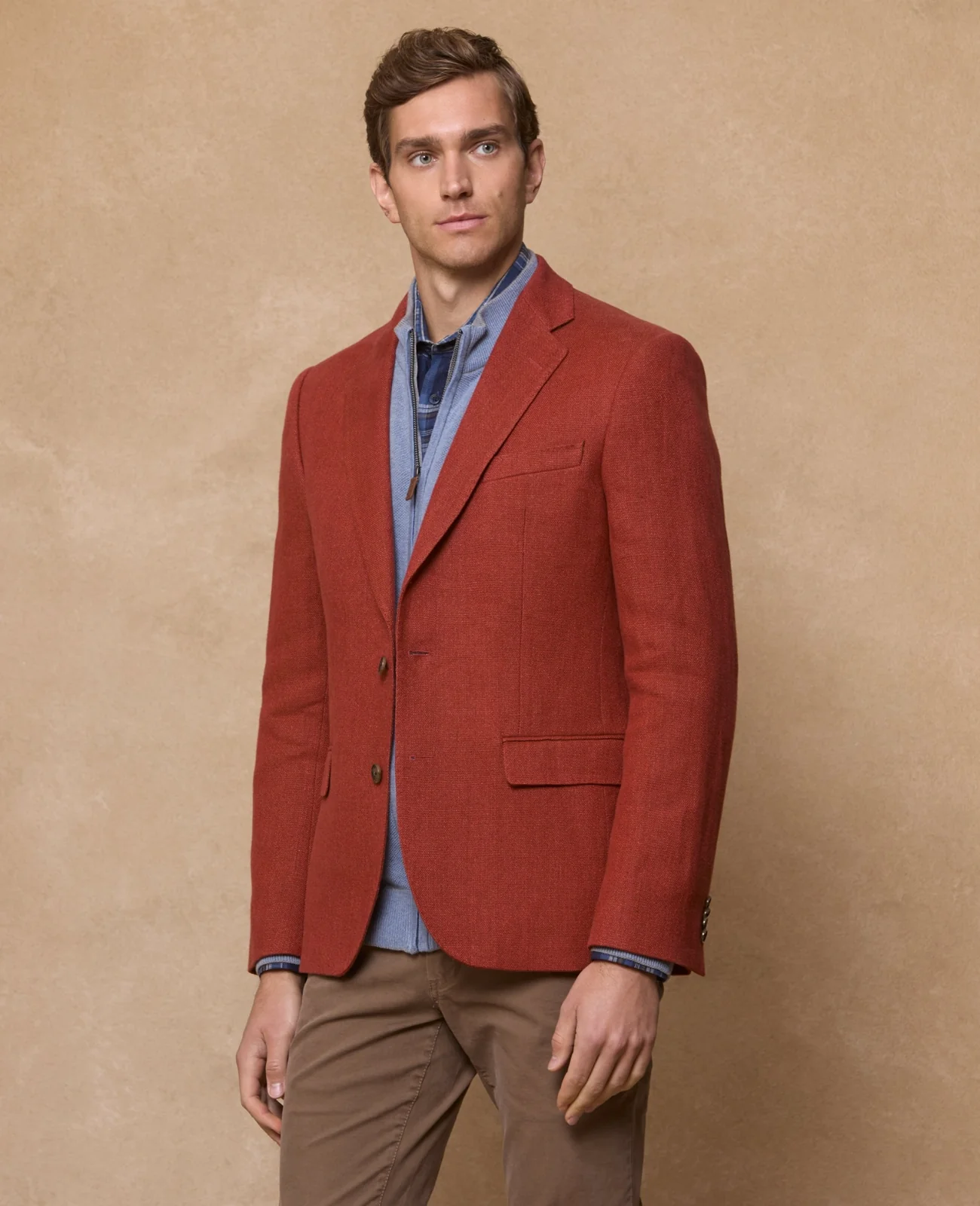 Clifden Irish linen Blazer - Tangerine primary image