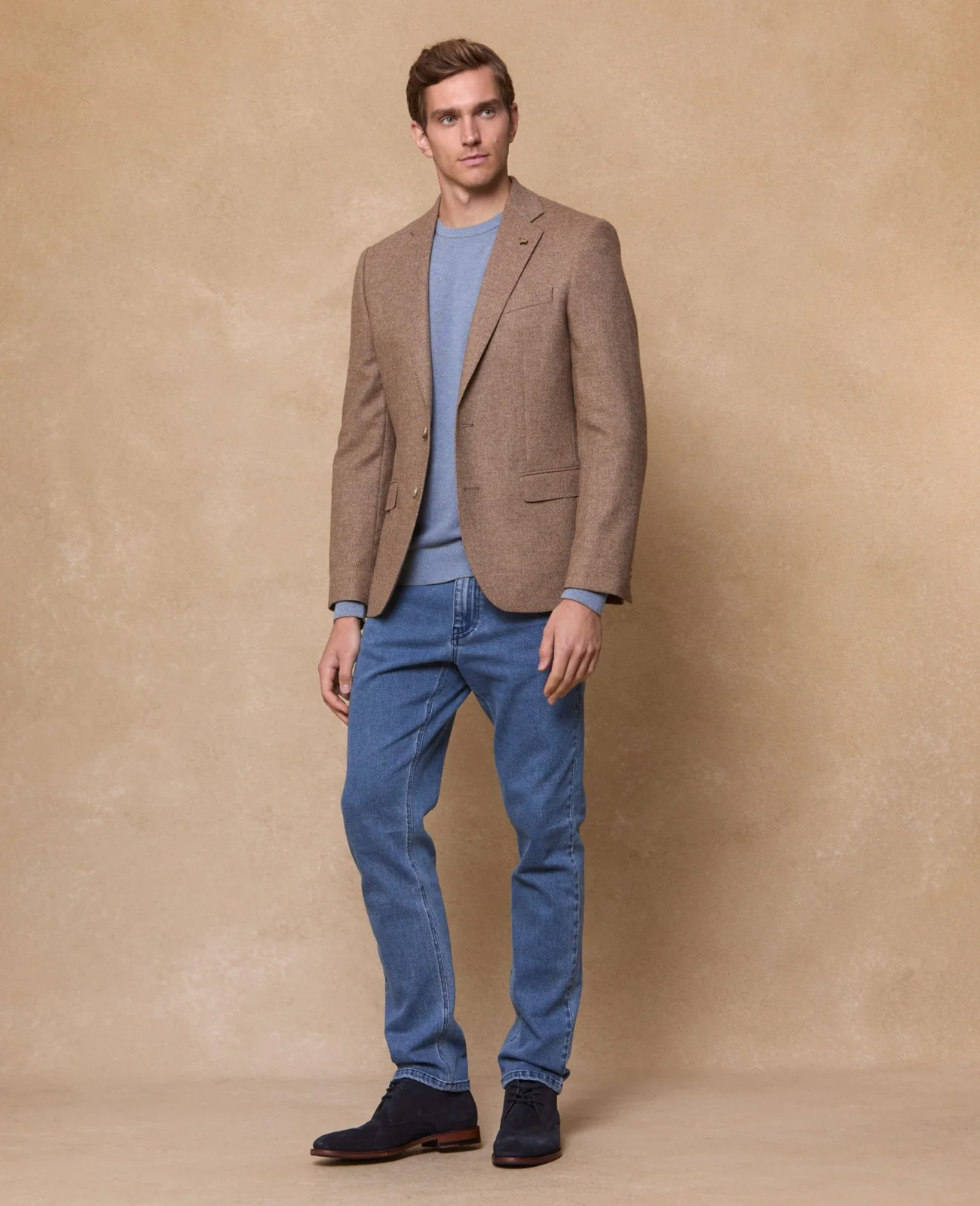 Clifden Merino Blazer - Caramel Sharkskin thumbnail 3
