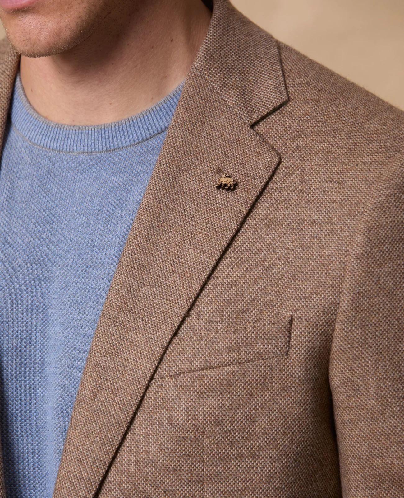 Clifden Merino Blazer - Caramel Sharkskin thumbnail 5