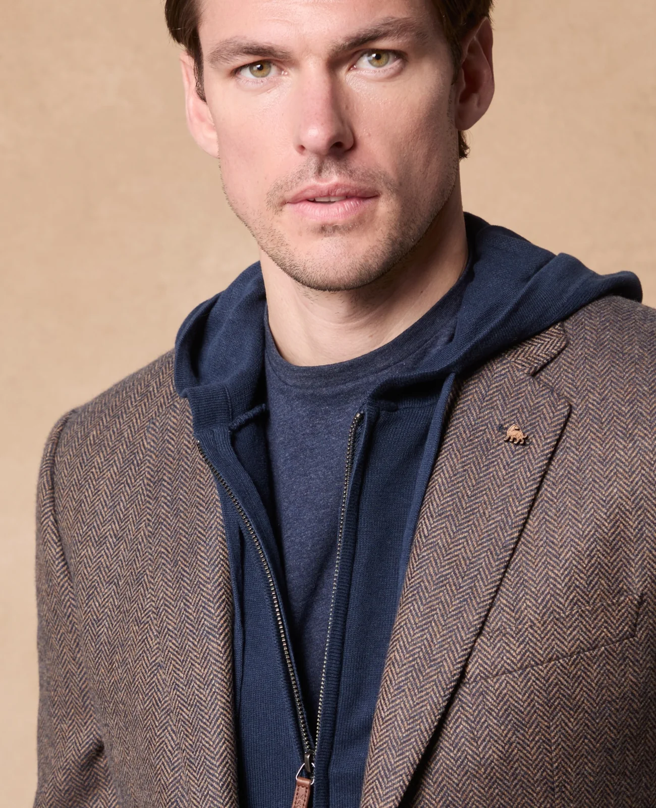 Clifden Navy Herringbone Blazer thumbnail 5