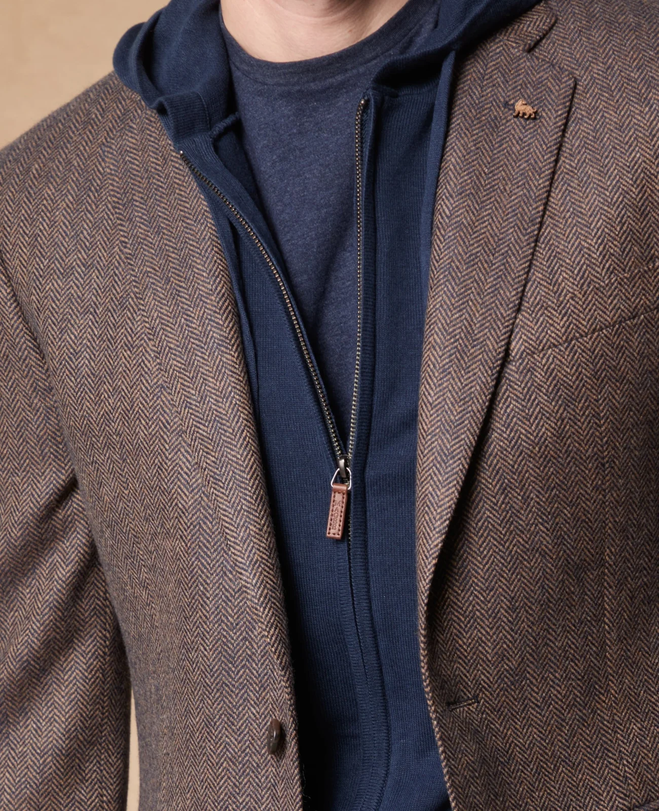 Clifden Navy Herringbone Blazer thumbnail 6