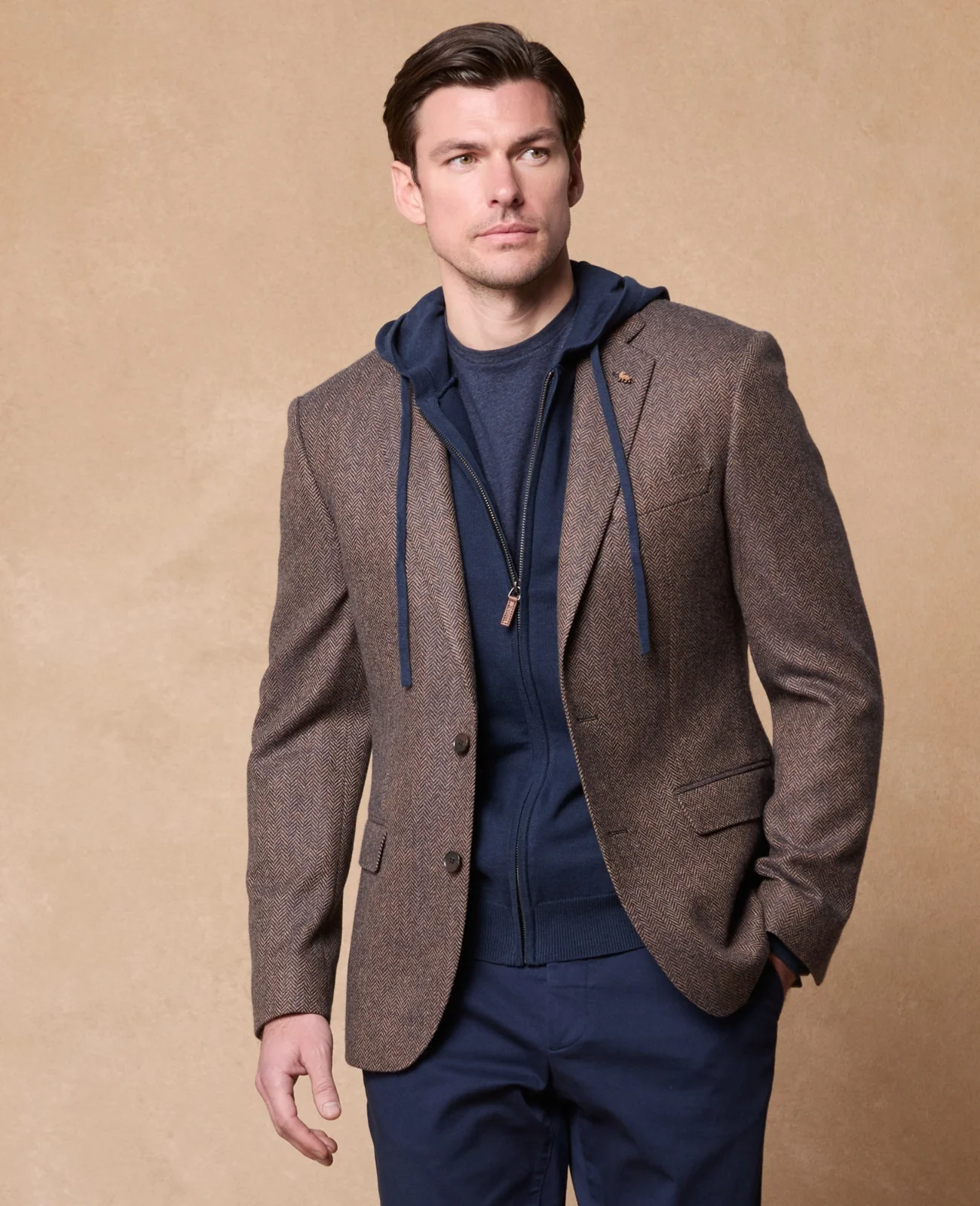 Clifden Navy Herringbone Blazer primary image