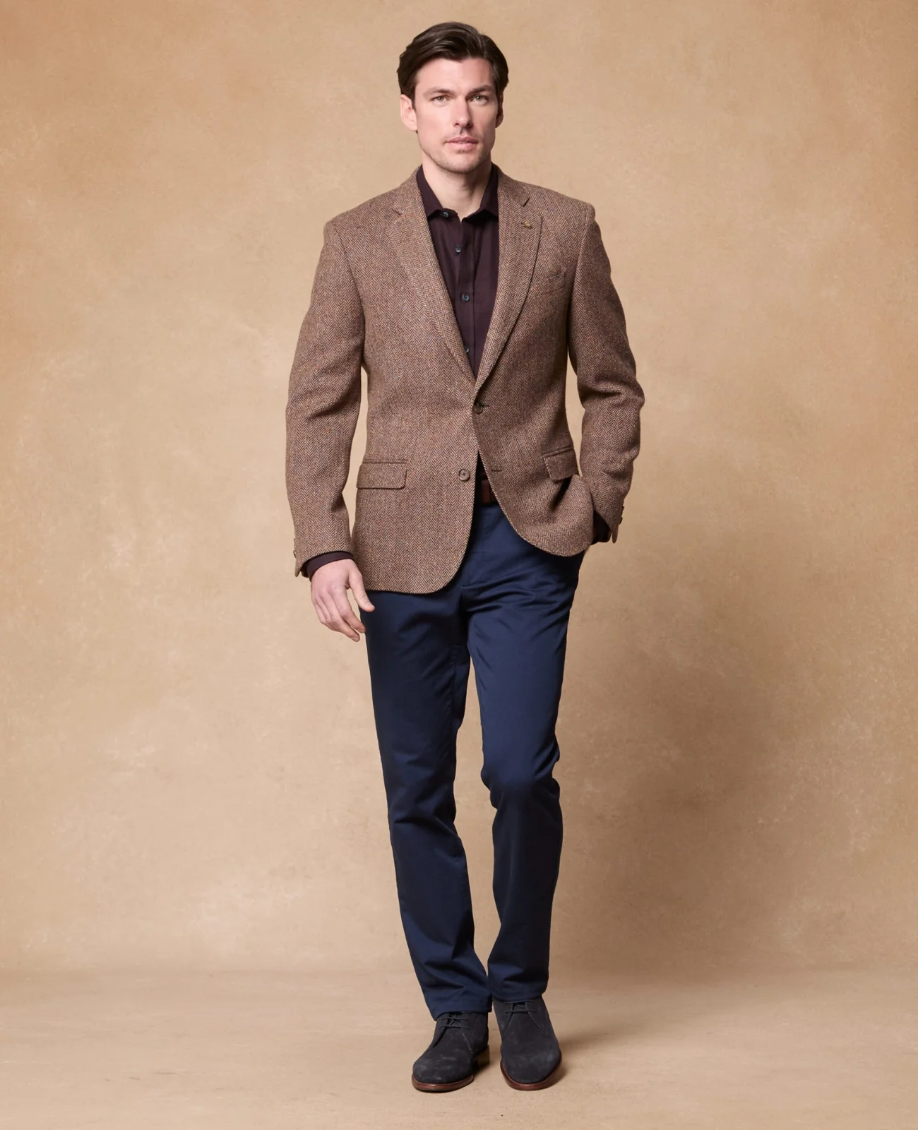 Ennis Brown Herringbone Donegal Tweed Blazer thumbnail 3