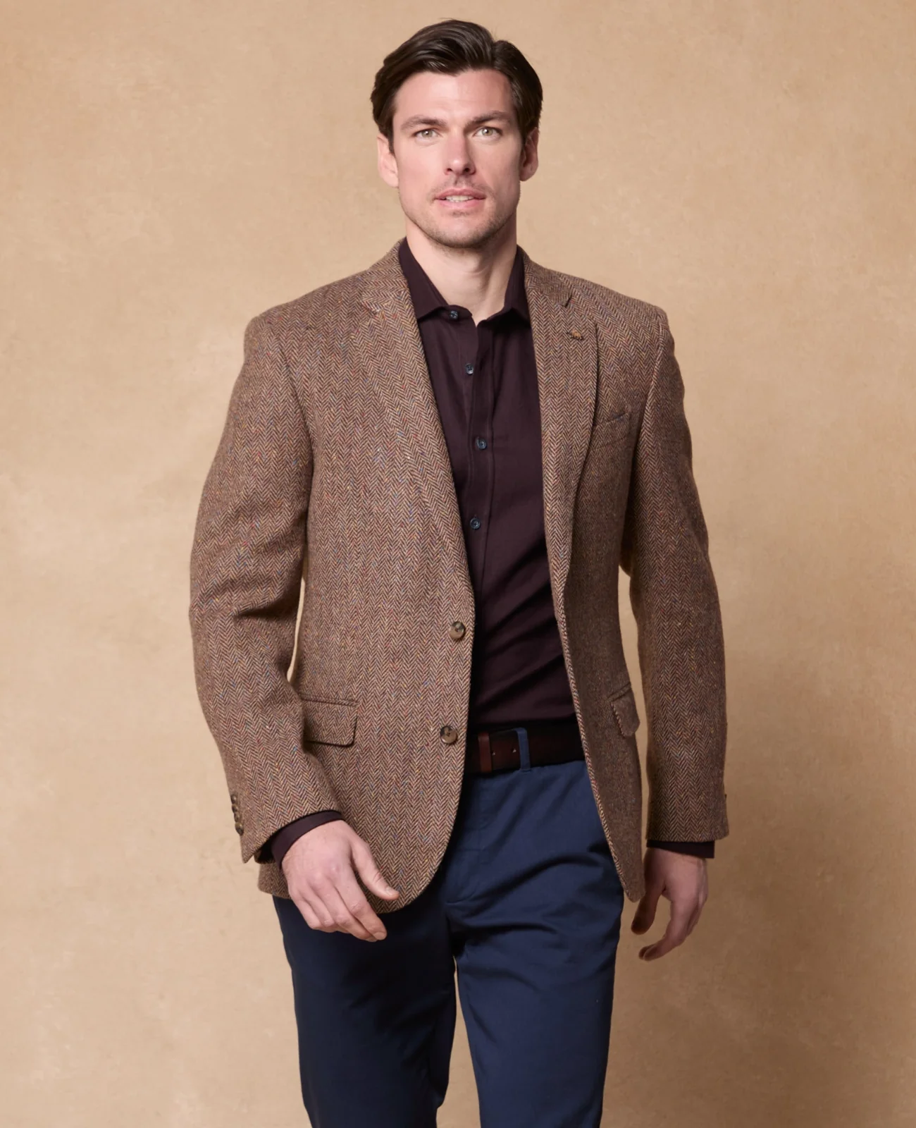 Ennis Brown Herringbone Donegal Tweed Blazer primary image