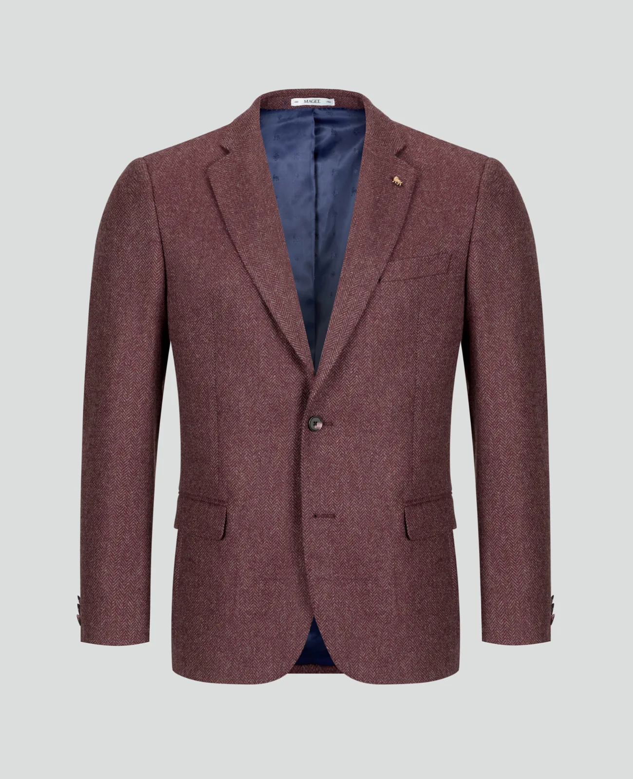Ennis Burgundy Herringbone Blazer thumbnail 2