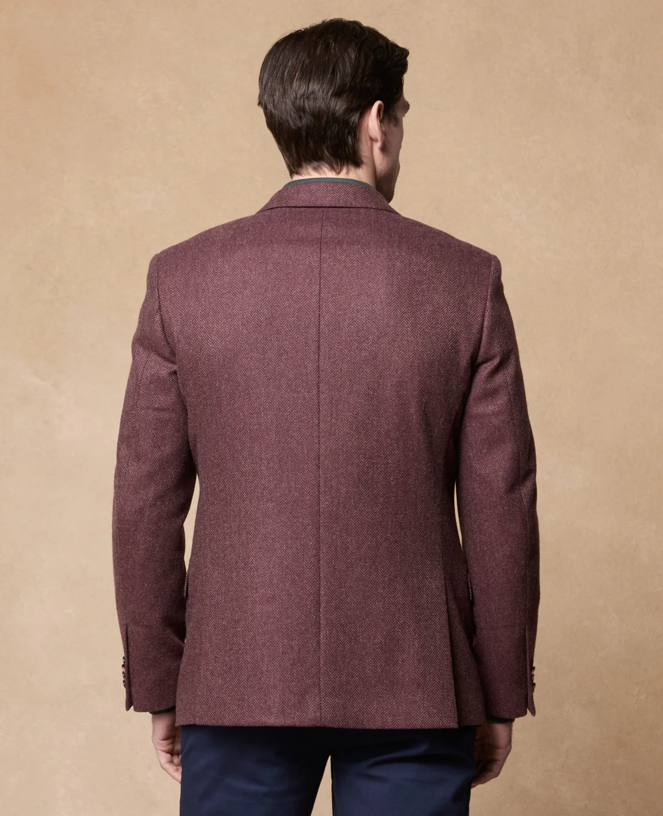 Ennis Burgundy Herringbone Blazer thumbnail 4