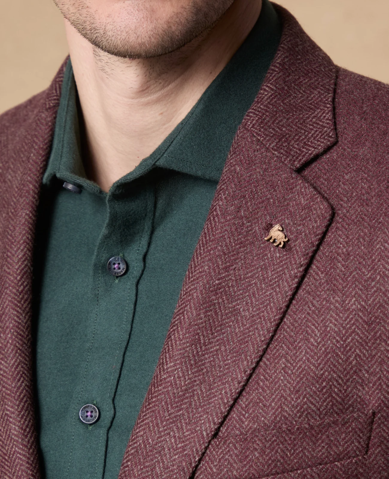 Ennis Burgundy Herringbone Blazer thumbnail 5