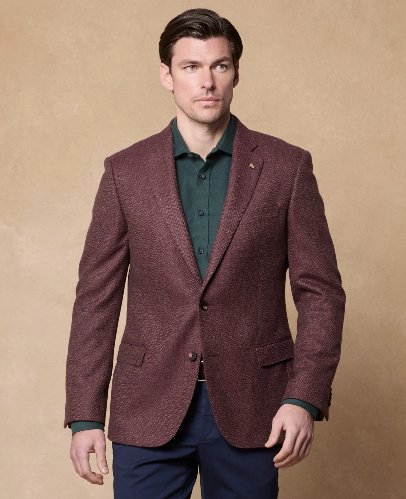 Ennis Burgundy Herringbone Blazer primary image