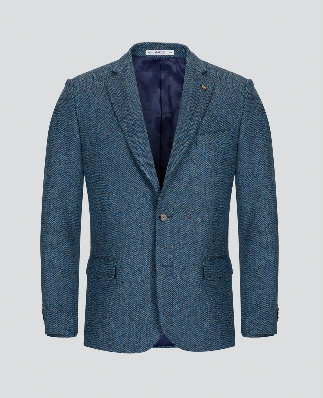 Ennis Donegal Tweed Blazer - Blue Herringbone thumbnail 2