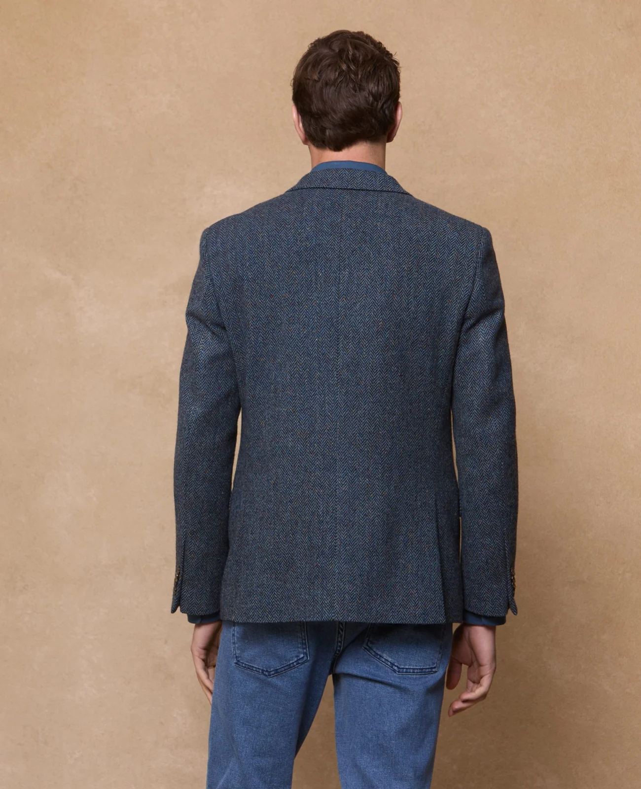 Ennis Donegal Tweed Blazer - Blue Herringbone thumbnail 3