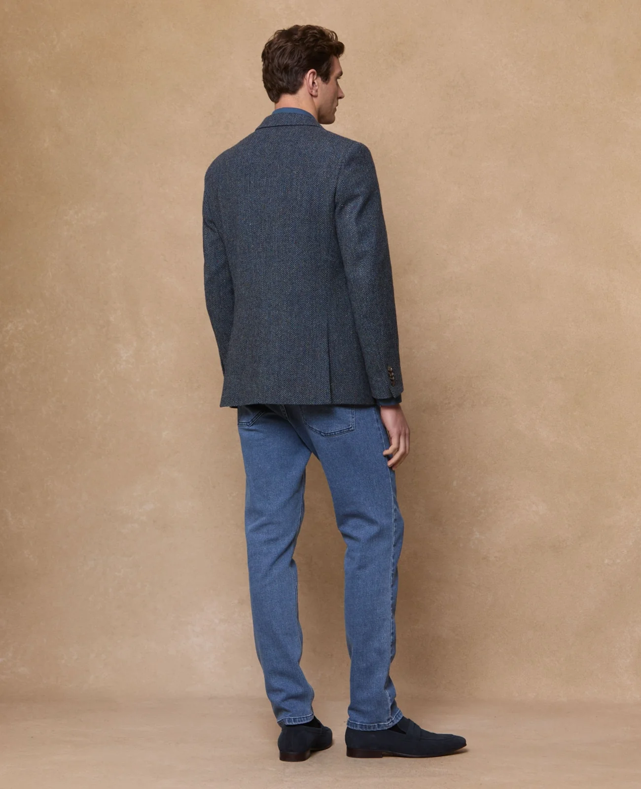 Ennis Donegal Tweed Blazer - Blue Herringbone thumbnail 6