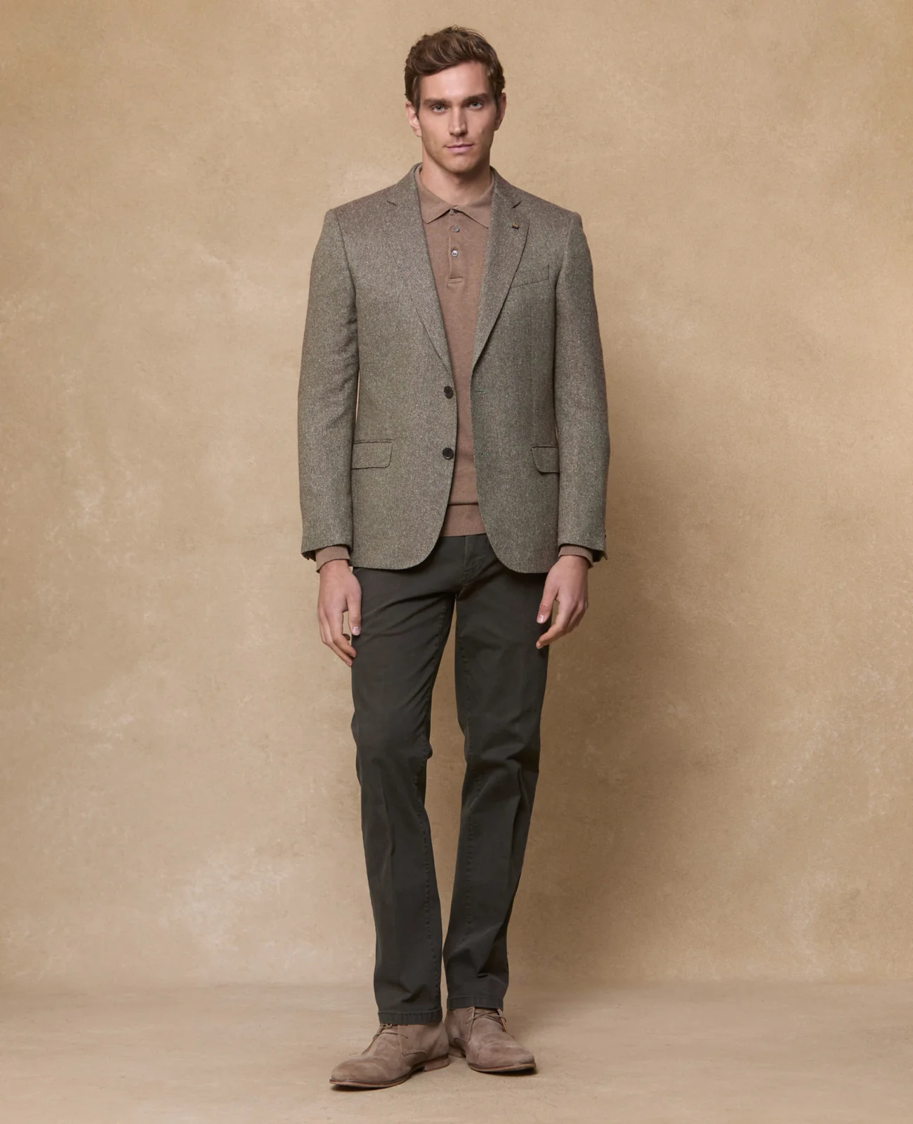 Ennis Silk/Cotton Blazer - Olive Donegal Summer Tweed thumbnail 3