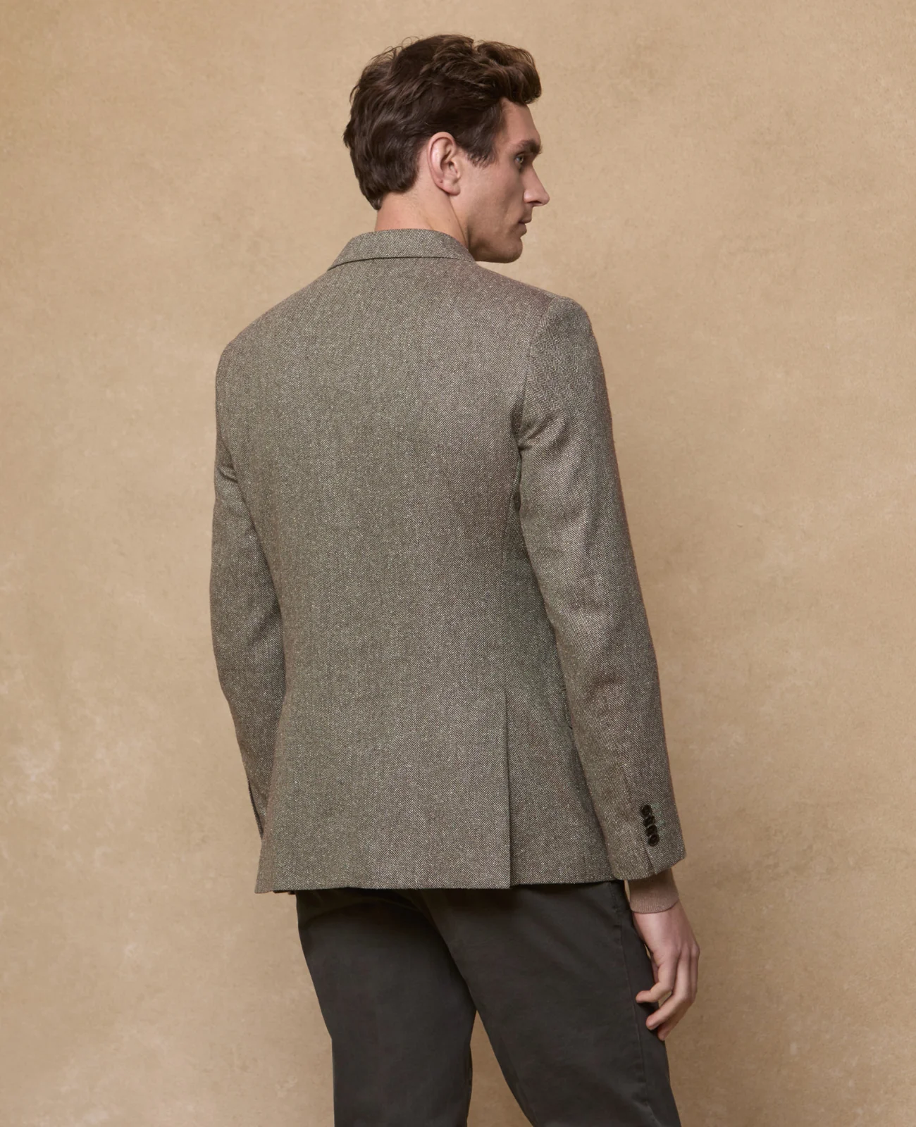 Ennis Silk/Cotton Blazer - Olive Donegal Summer Tweed thumbnail 4