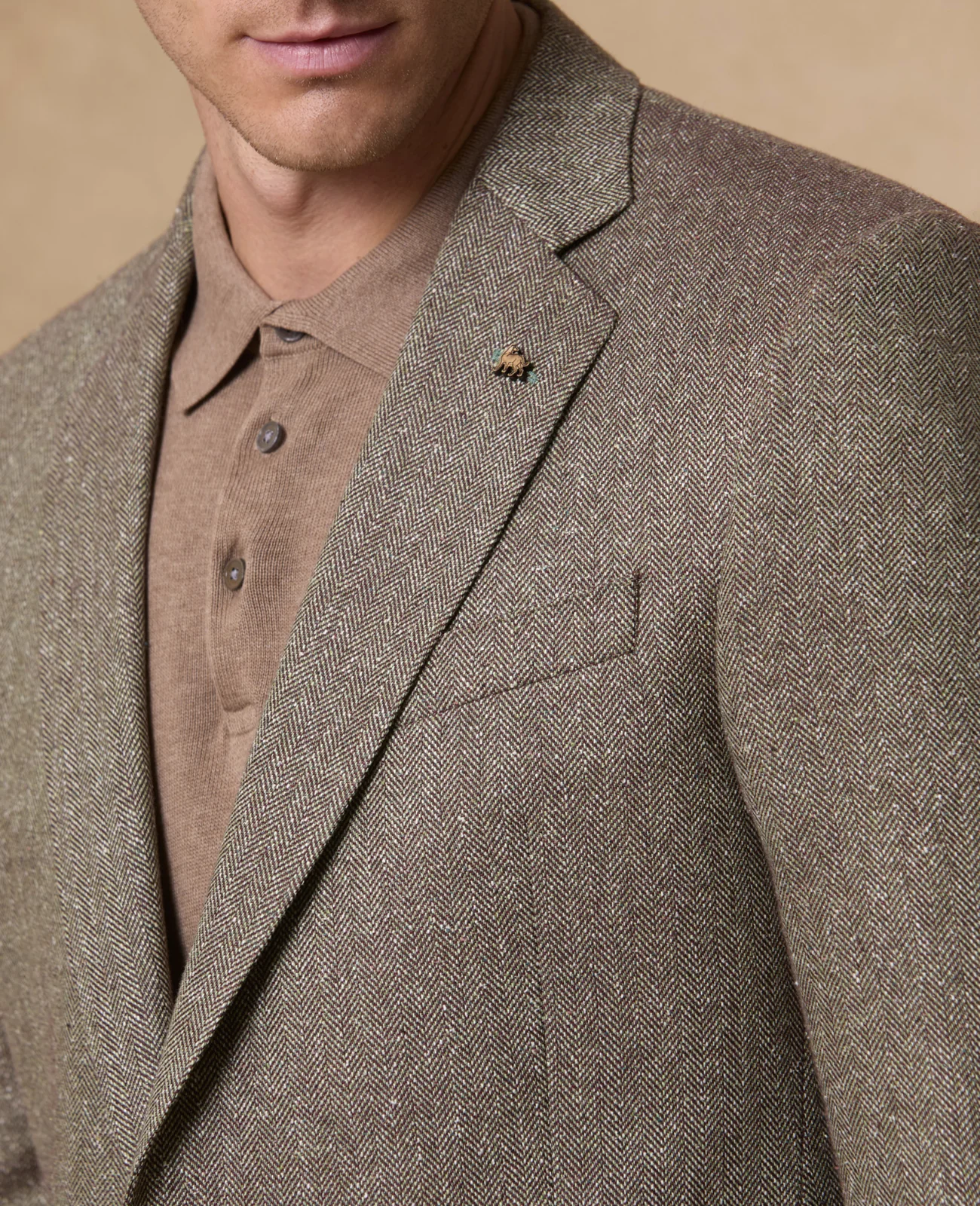 Ennis Silk/Cotton Blazer - Olive Donegal Summer Tweed thumbnail 5
