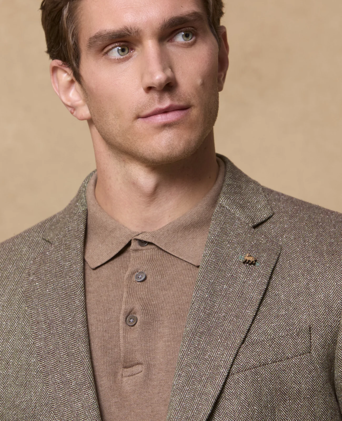 Ennis Silk/Cotton Blazer - Olive Donegal Summer Tweed thumbnail 6