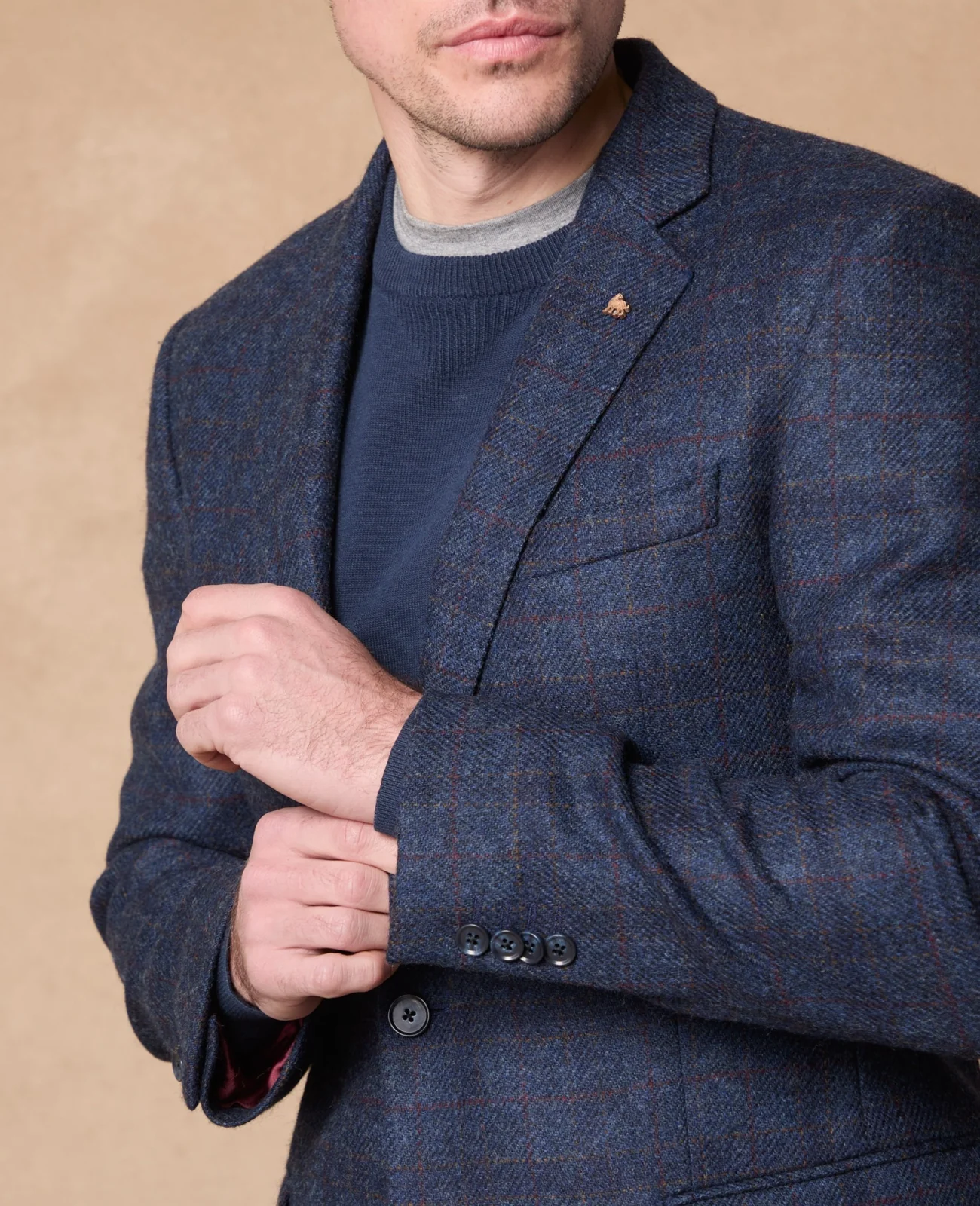 Ennis Tweed Blazer - Blue Check thumbnail 5