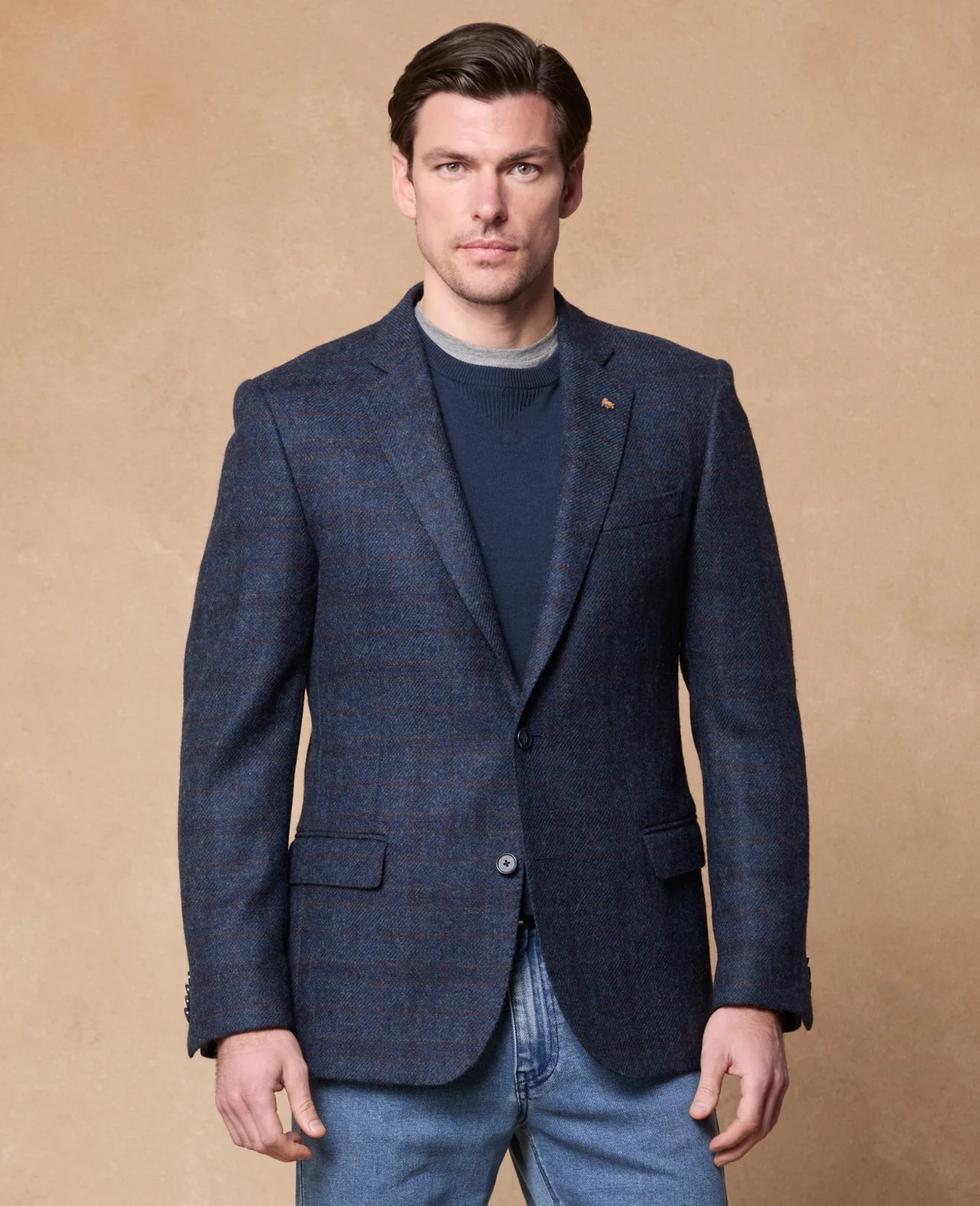 Ennis Tweed Blazer - Blue Check primary image