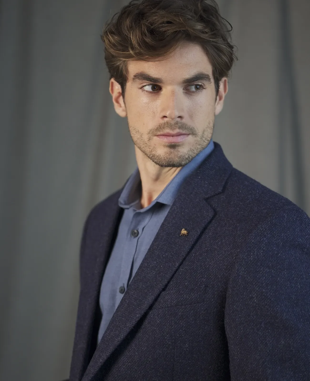 Ennis Tweed Blazer - Blue Herringbone thumbnail 3