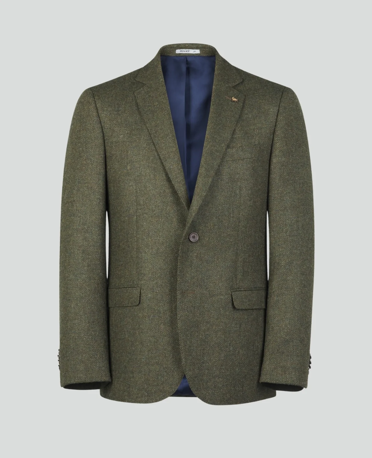 Ennis Tweed Blazer - Green Herringbone thumbnail 2